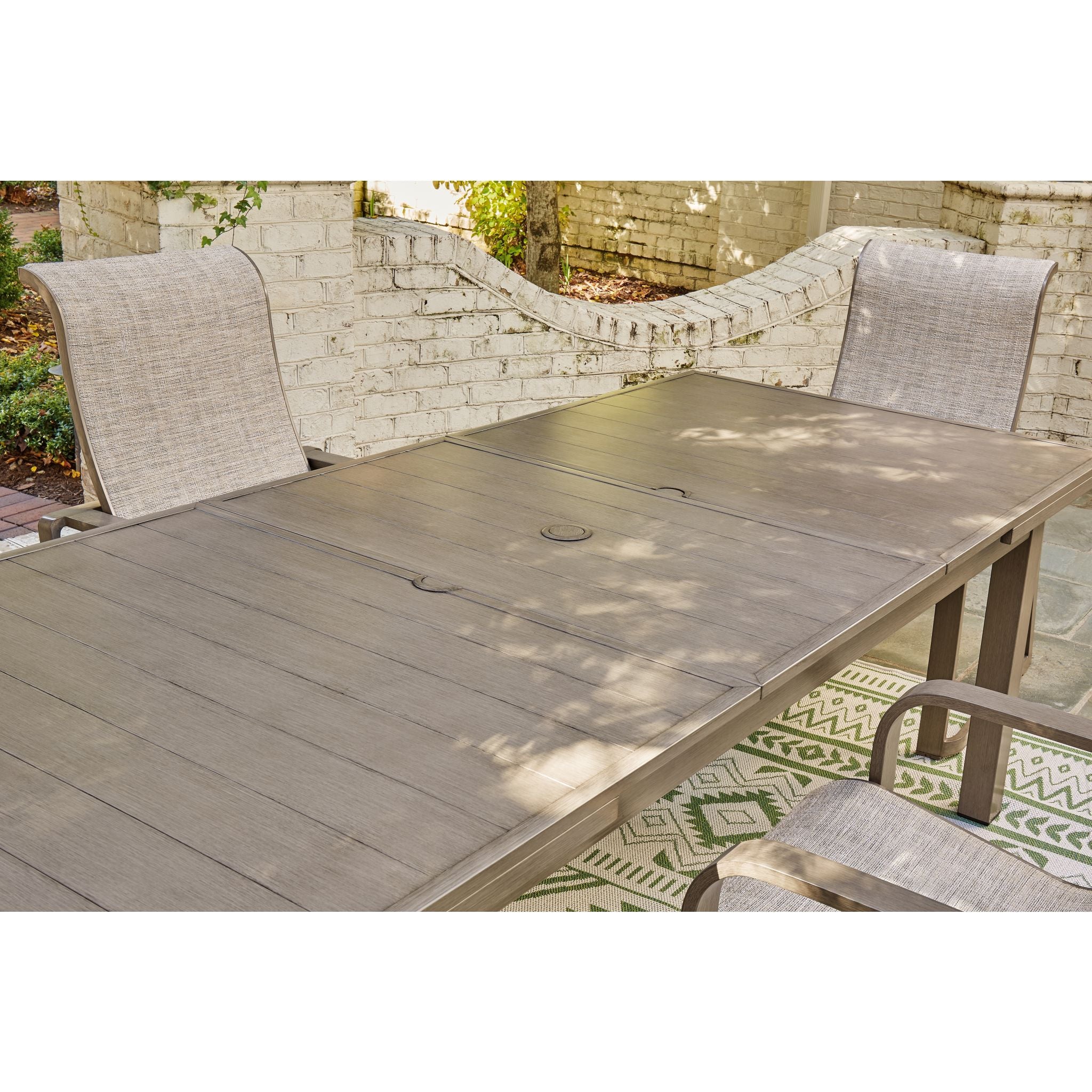 Beach Front Outdoor Rectangle Dining Table - Beige - Image 8