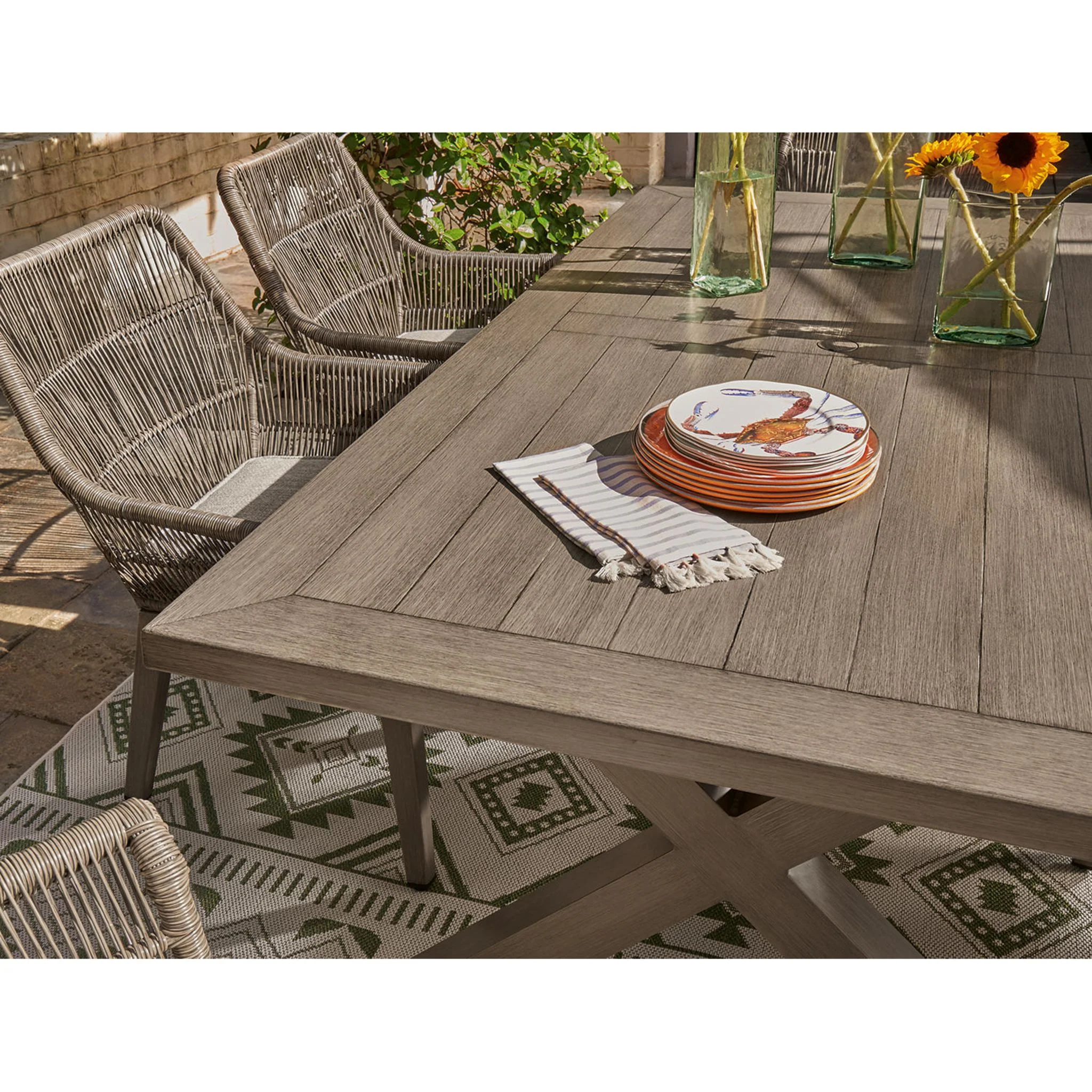 Beach Front Outdoor Rectangle Dining Table - Beige - Image 12