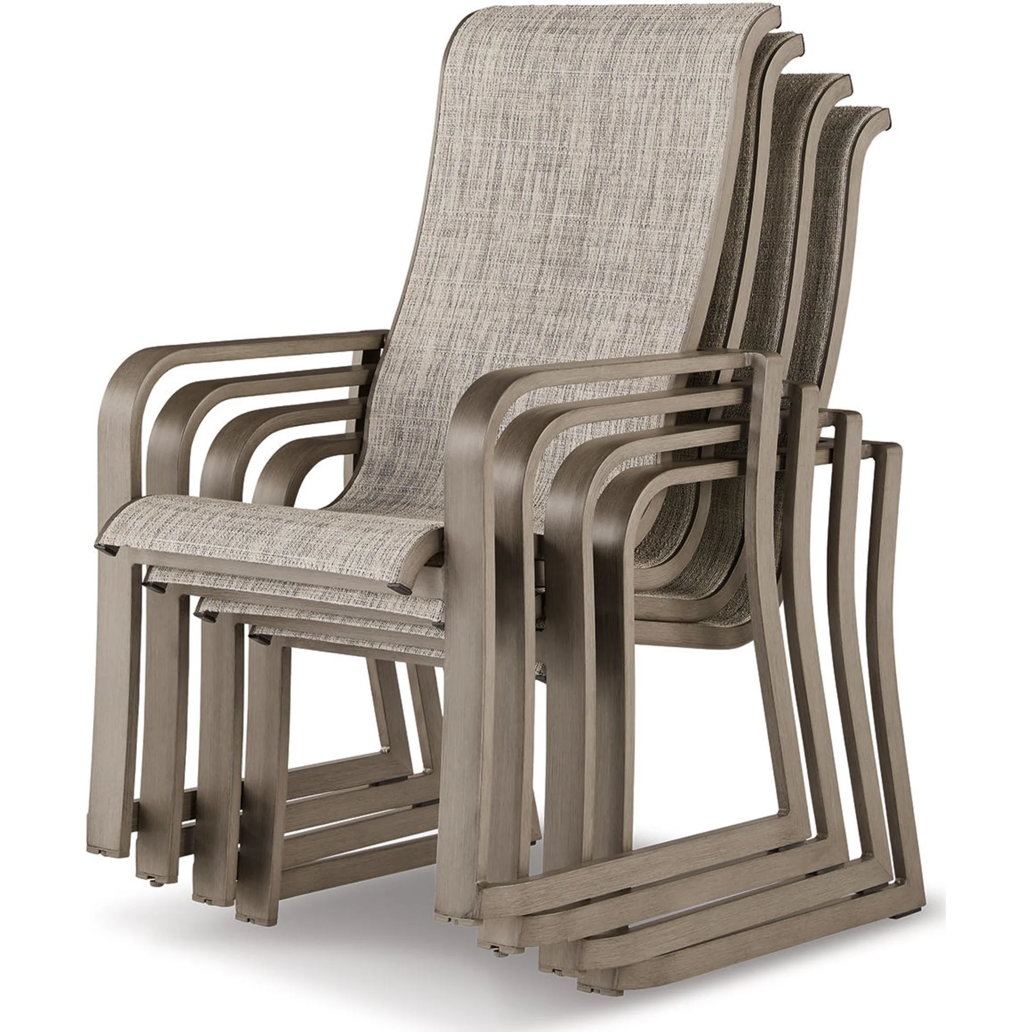 Beach Front Outdoor Sling Arm Chair (set of 4) - Beige - Image 11