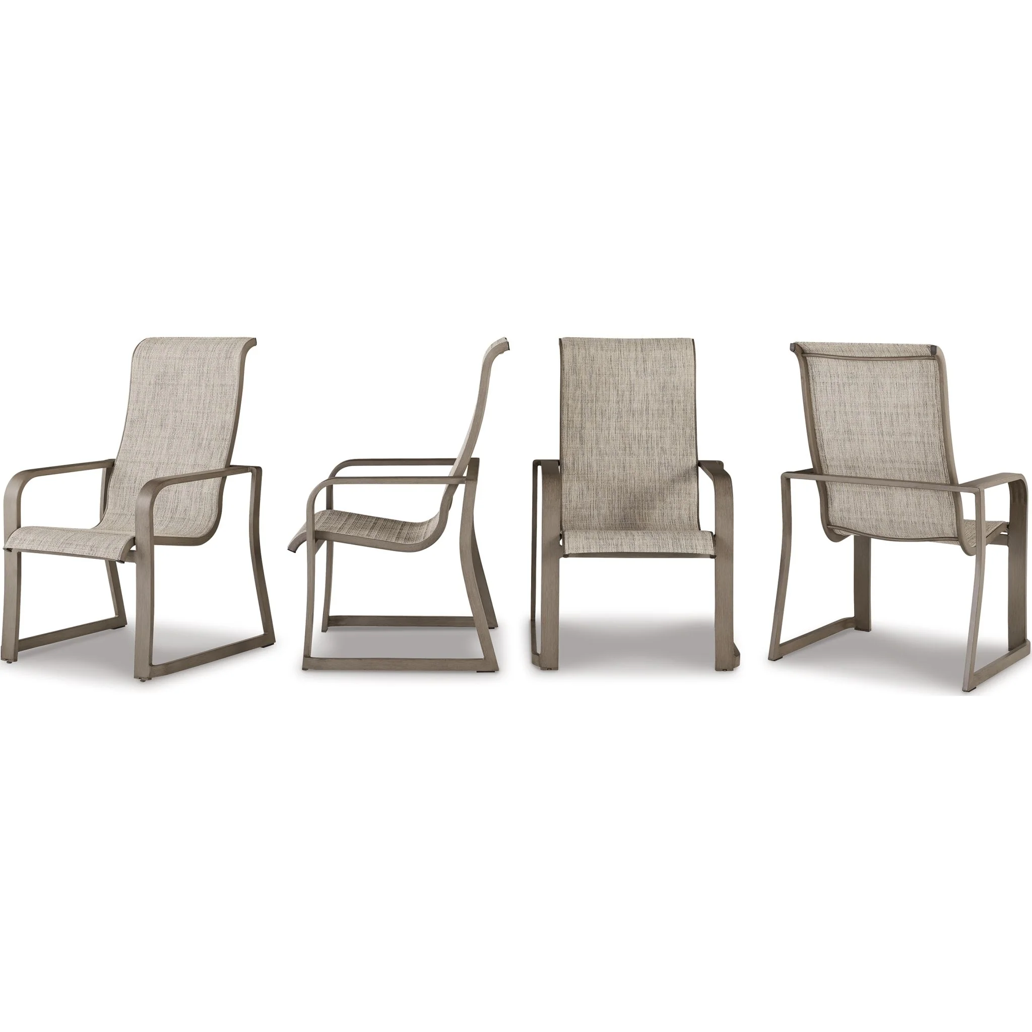 Beach Front Outdoor Sling Arm Chair (set of 4) - Beige - Image 3