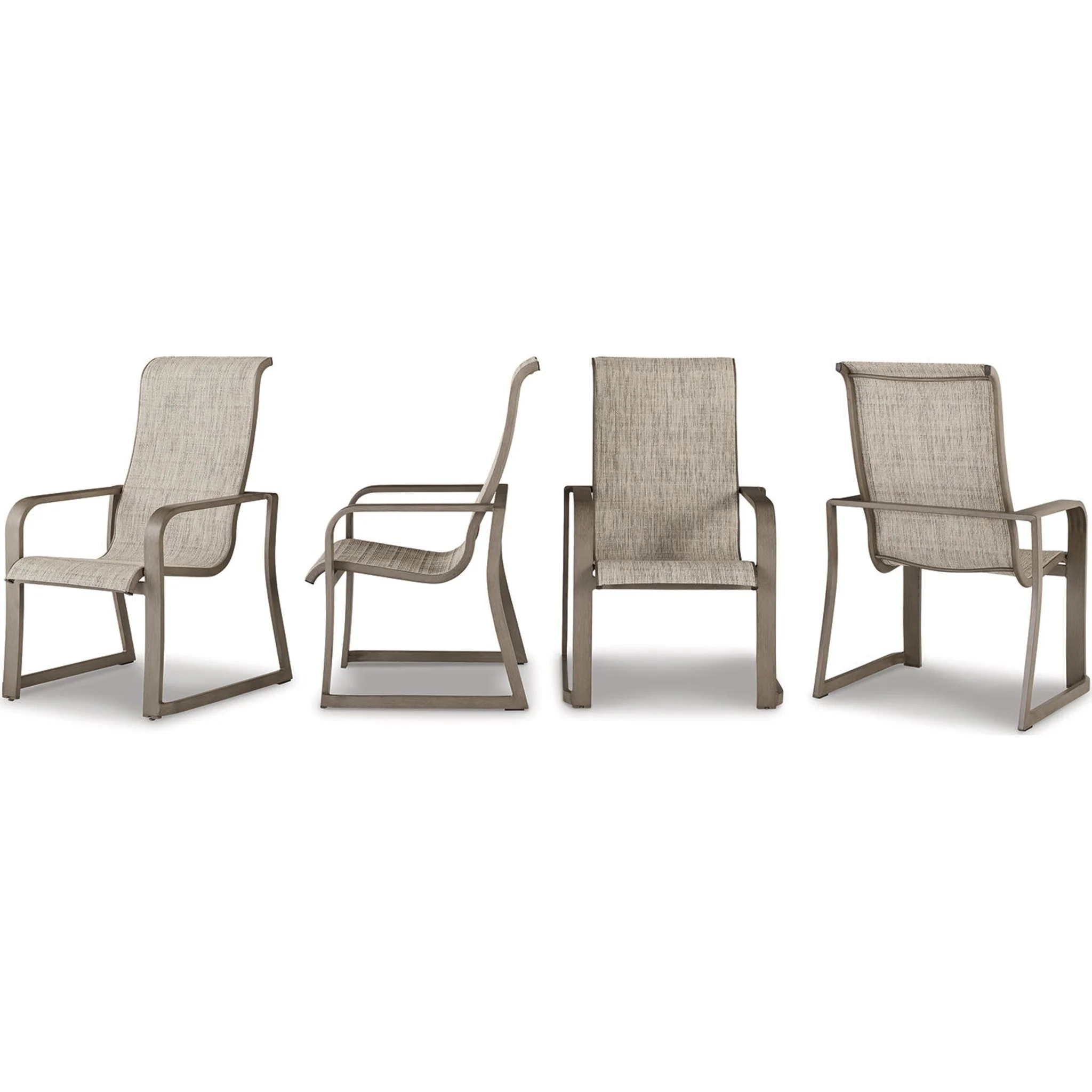 Beach Front Outdoor Sling Arm Chair (set of 4) - Beige - Image 9