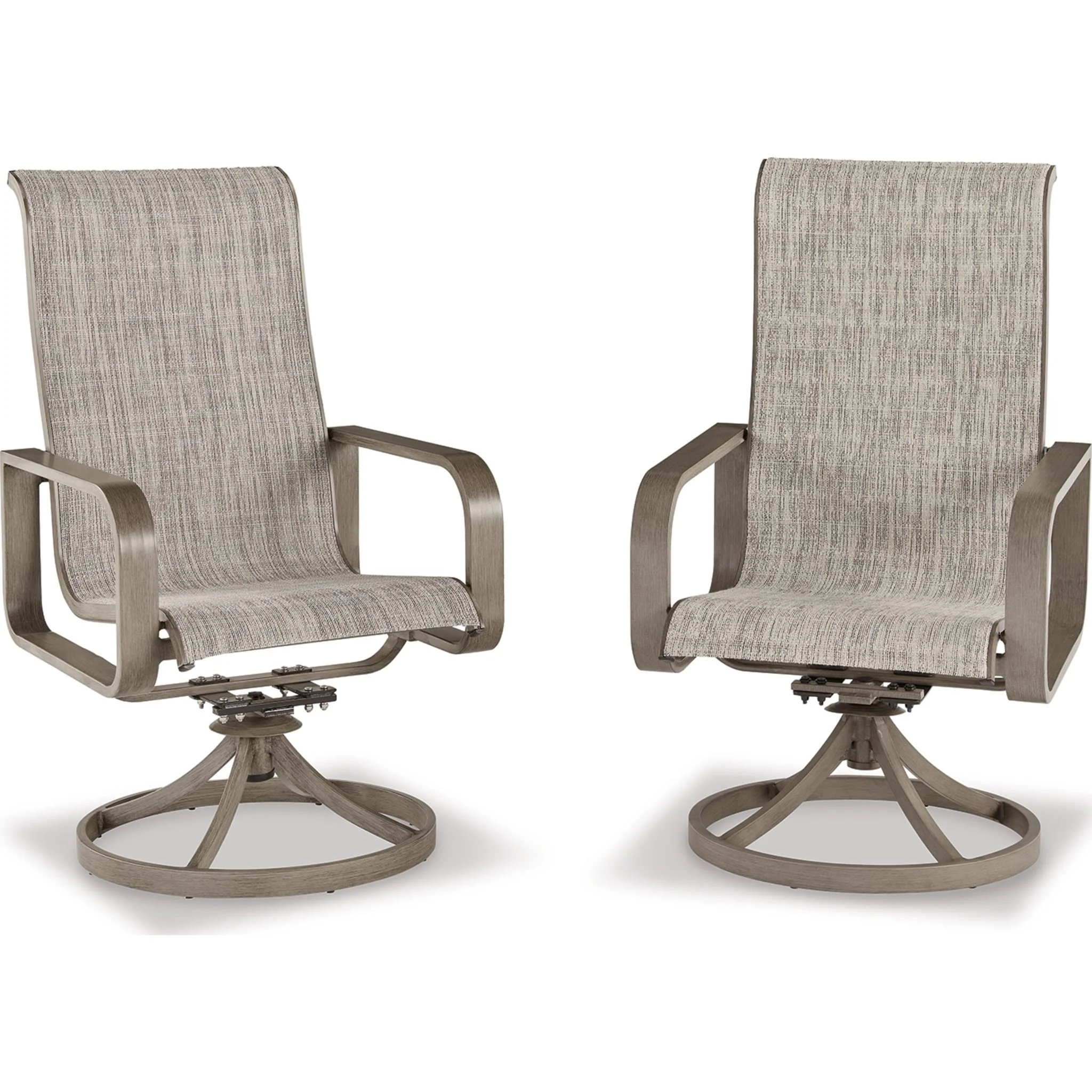 Beach Front Outdoor Sling Swivel Chair (set of 2) - Beige