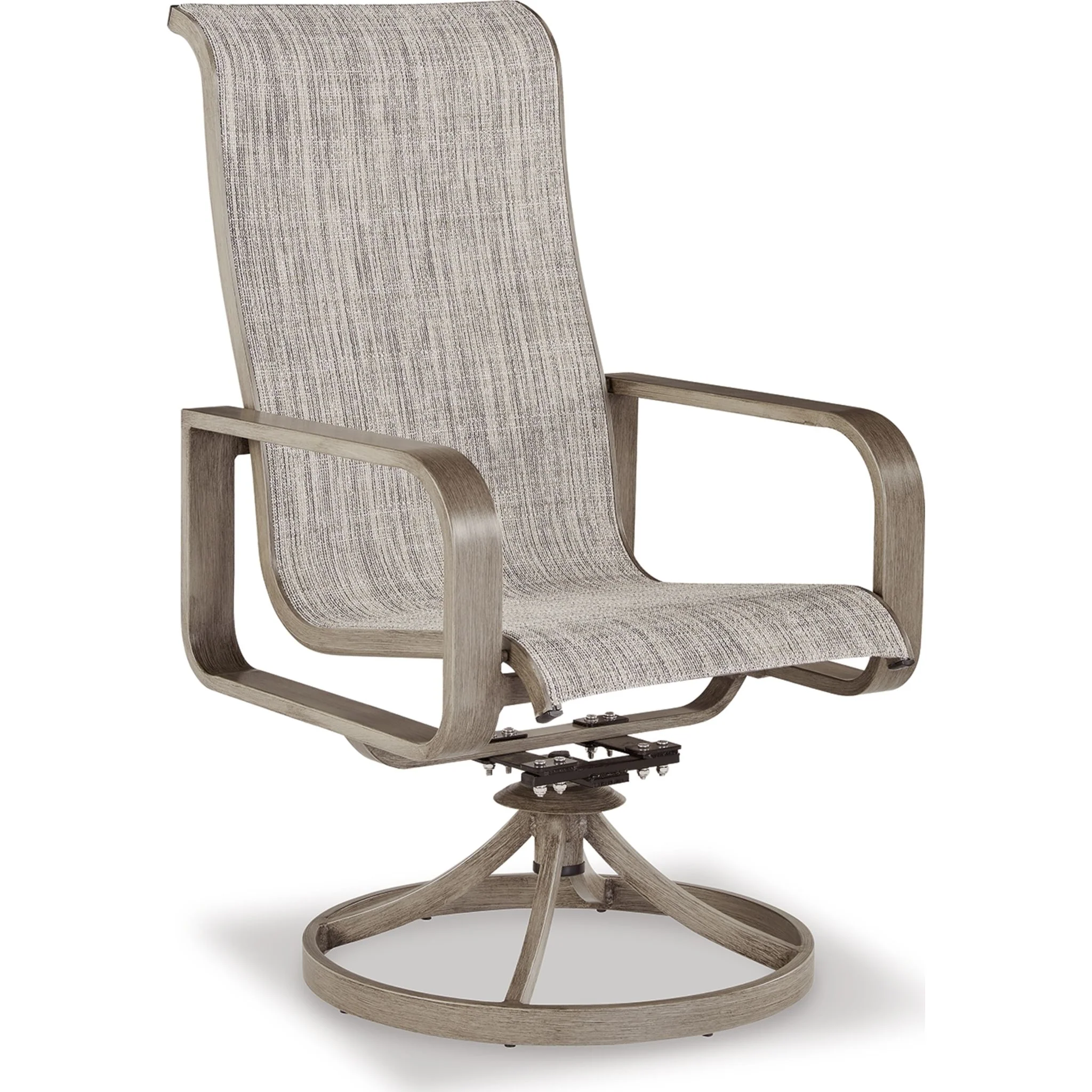 Beach Front Outdoor Sling Swivel Chair (set of 2) - Beige - Image 2