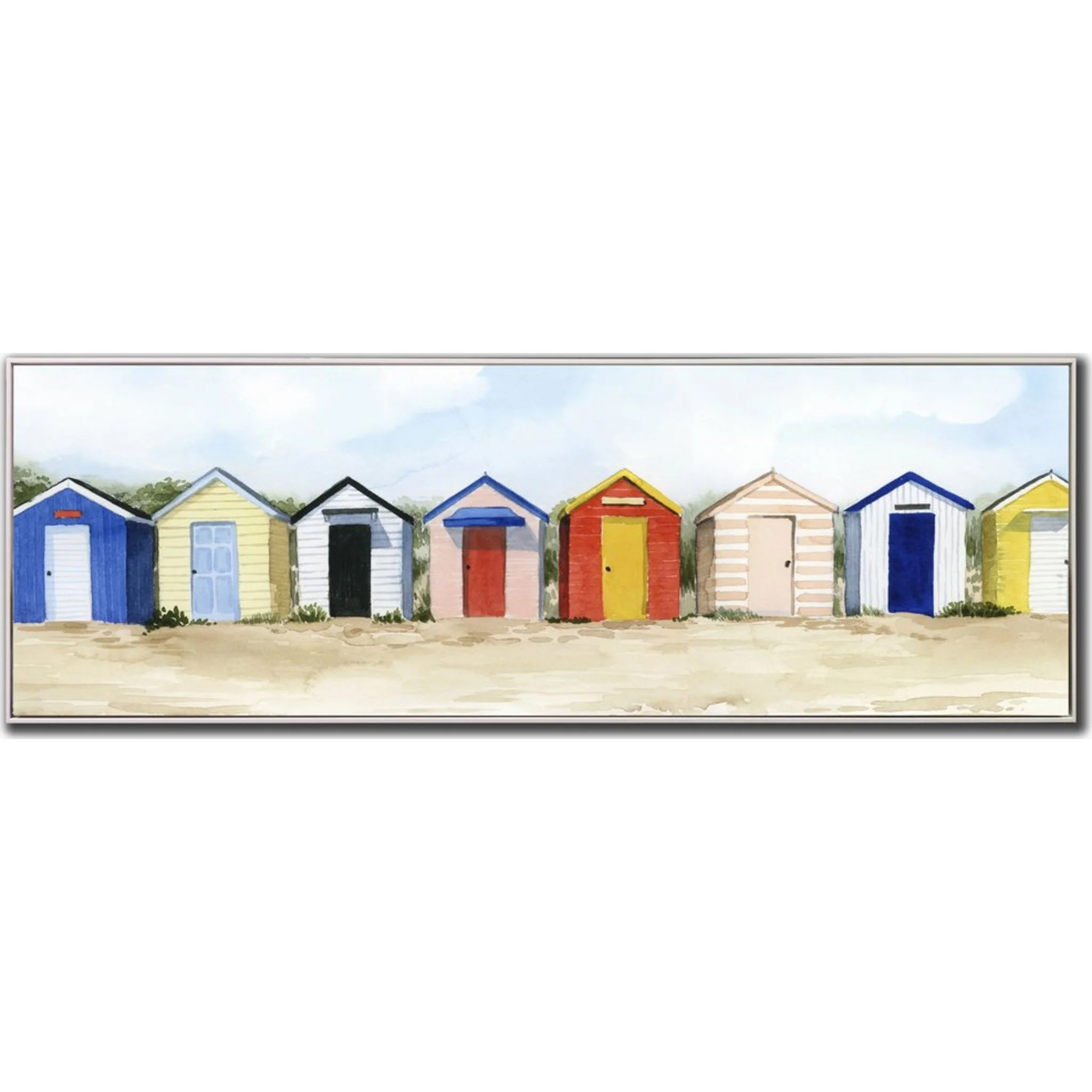 Beach Huts Wall Art 61.00" x 21.00"