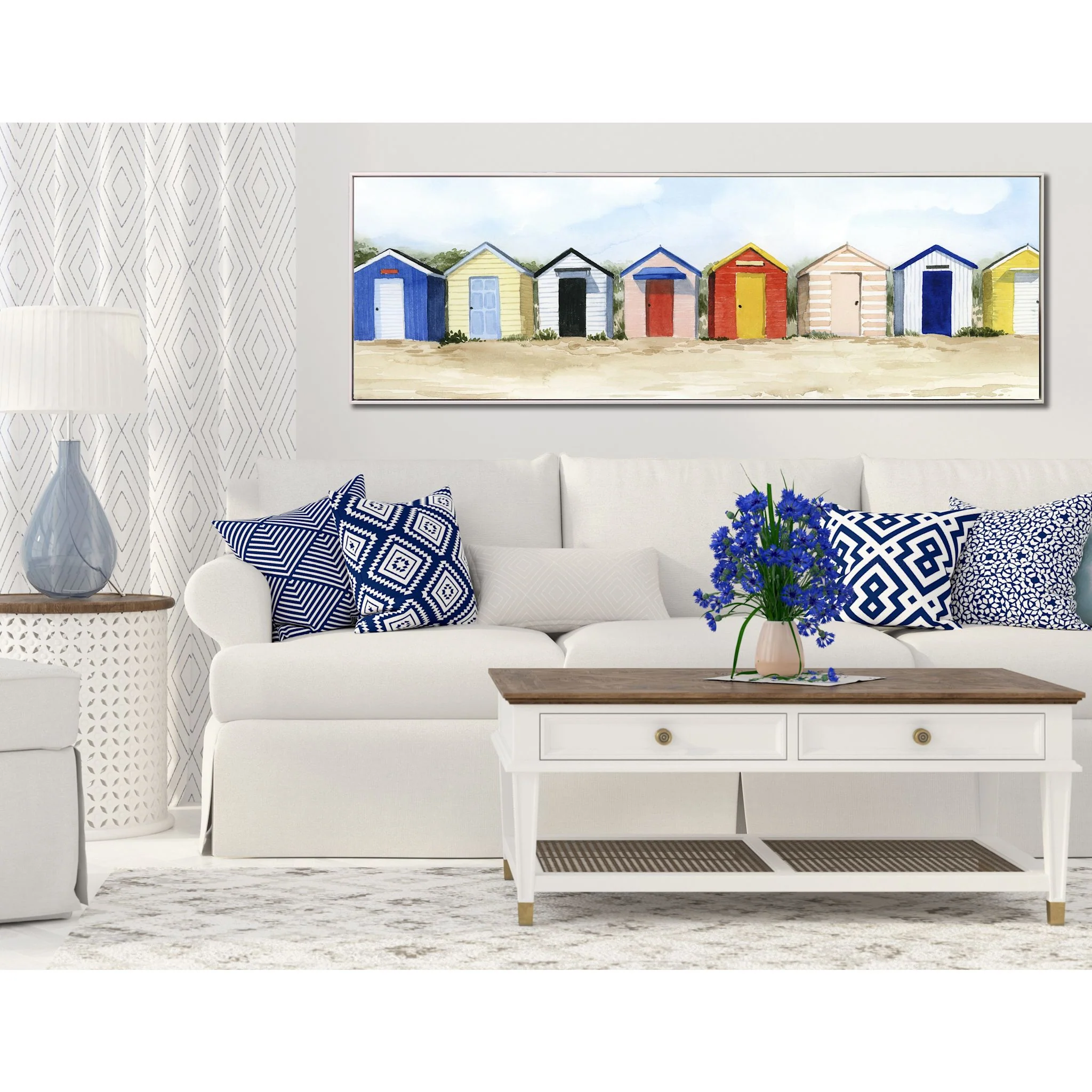 Beach Huts Wall Art 61.00" x 21.00" - Image 2