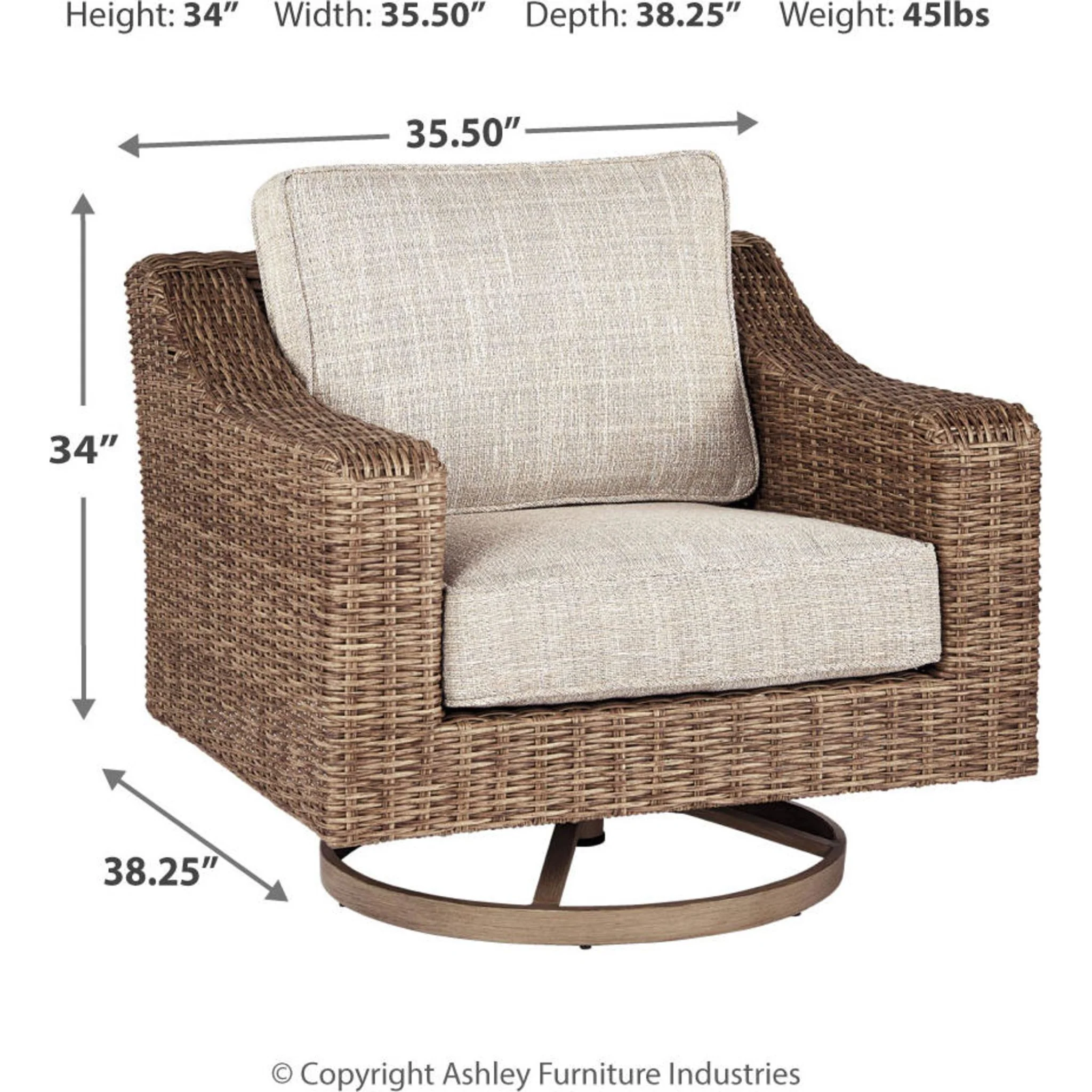 Beachcroft 3 Piece Outdoor Seating - Beige - Image 5