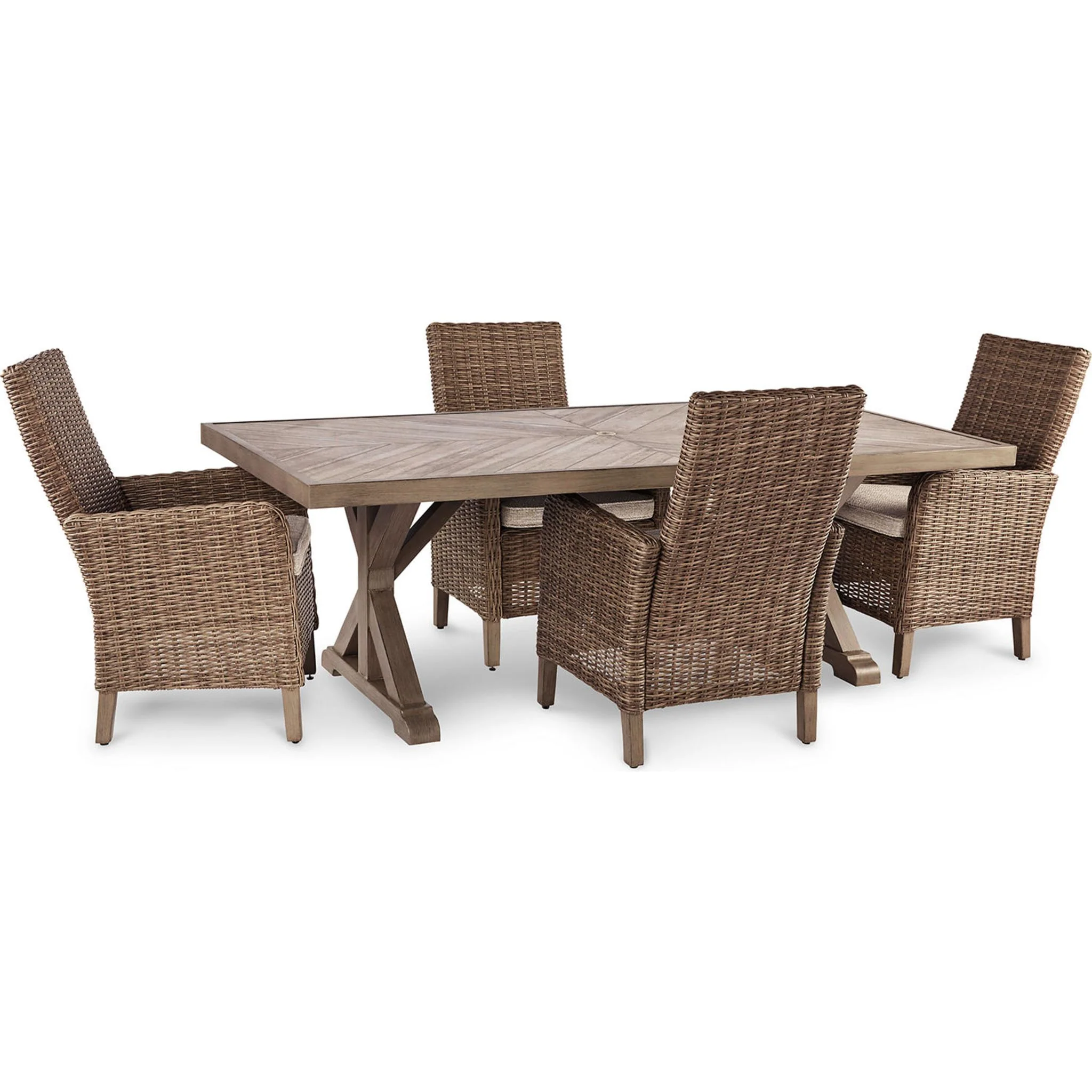 Beachcroft 5 Piece Outdoor Dining Set - Beige - Image 11