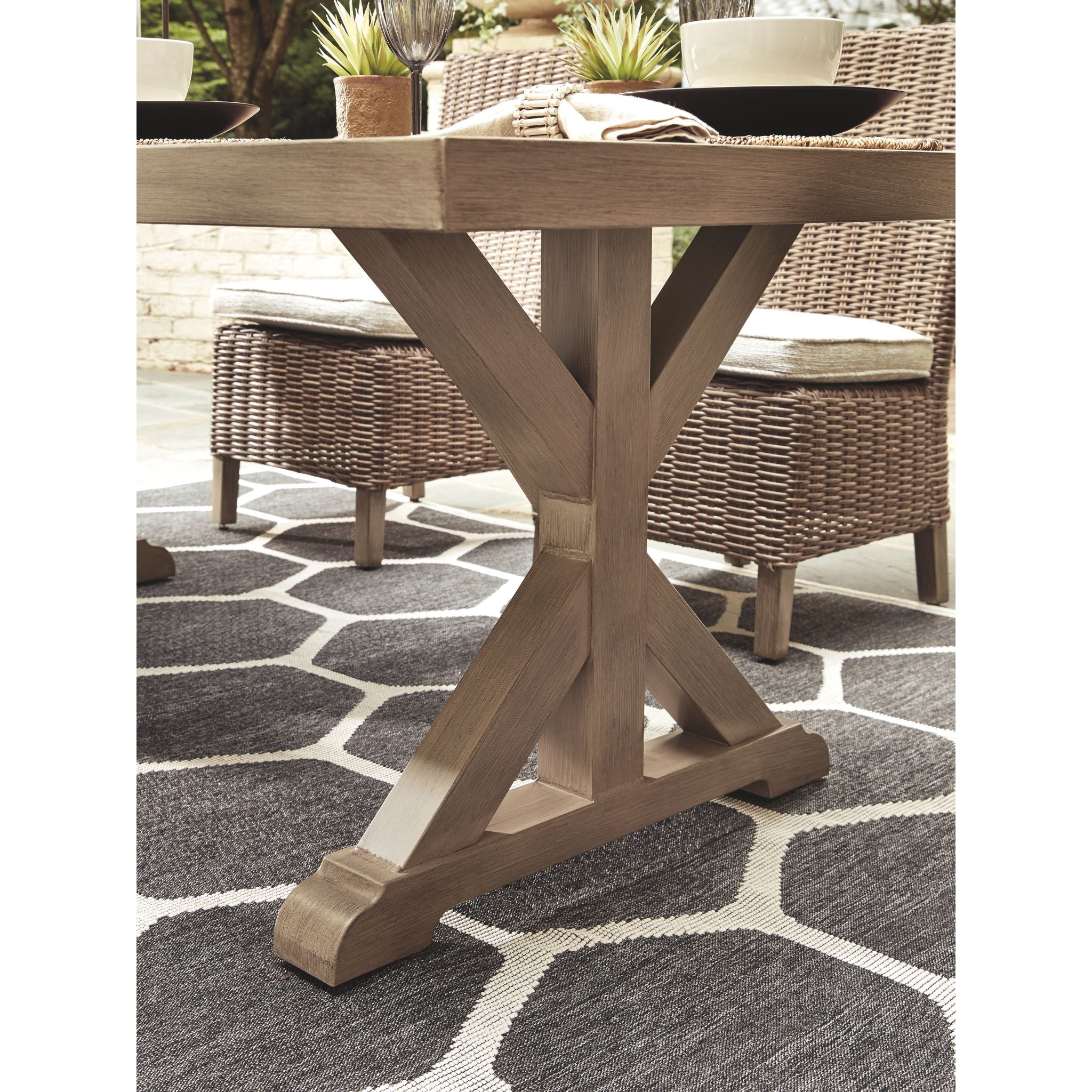Beachcroft 5 Piece Outdoor Dining Set - Beige - Image 6