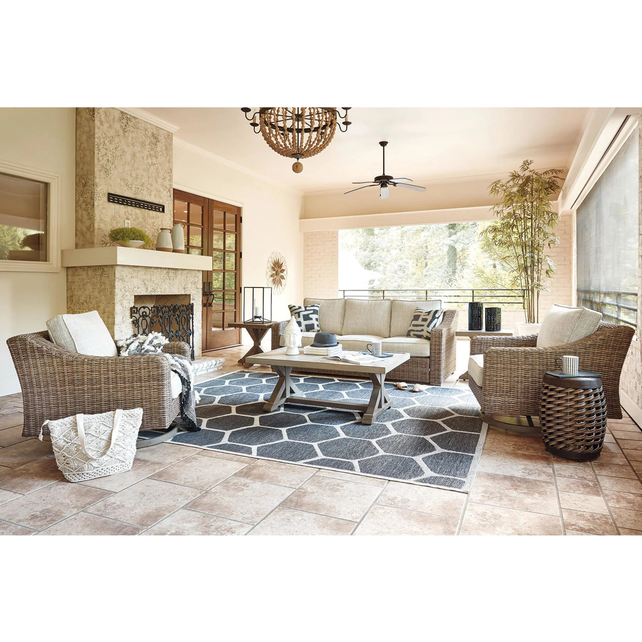 Beachcroft 5 Piece Outdoor Seating - Beige - Image 6