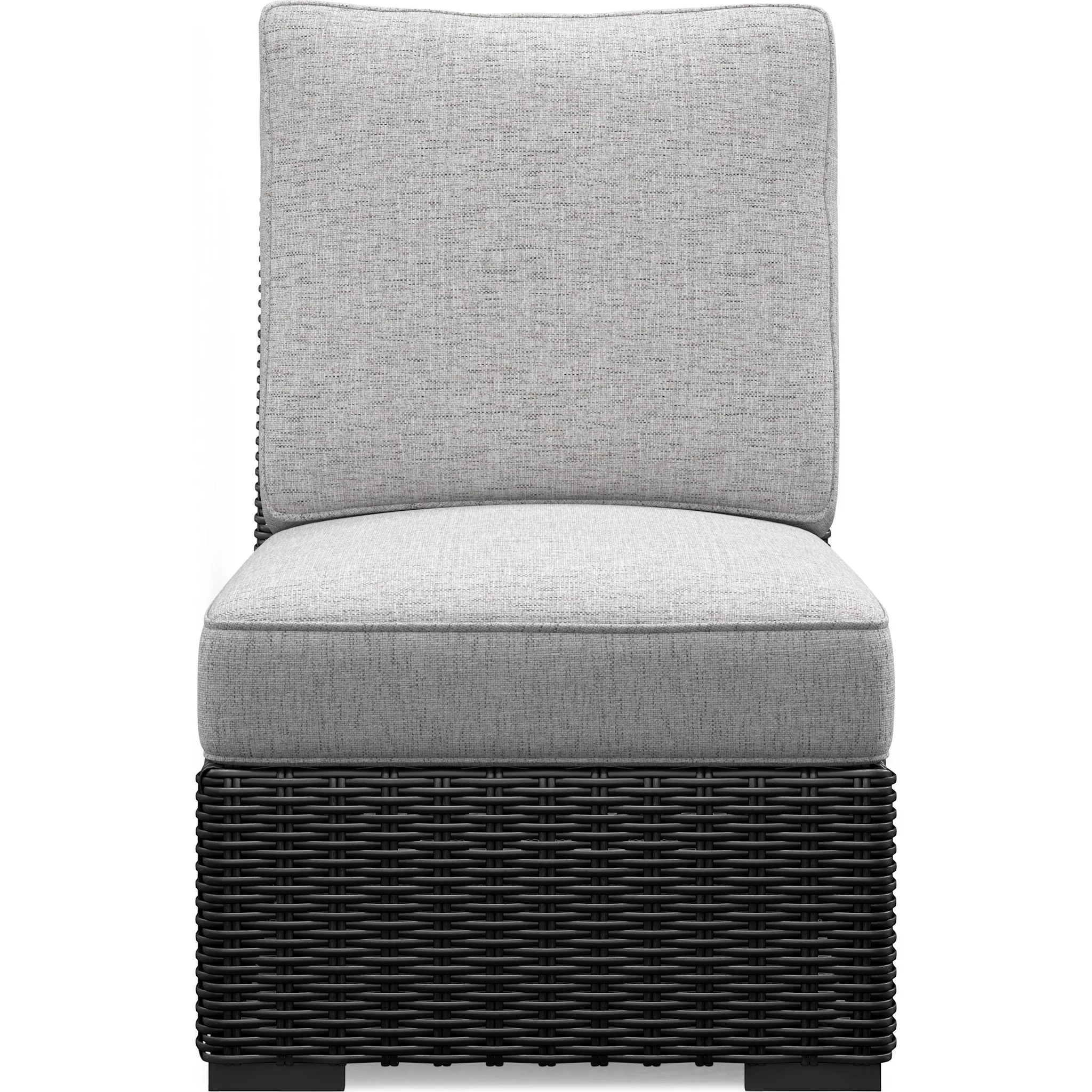 Beachcroft Outdoor Armless Chair with Cushion - Black/Light Gray - Image 4