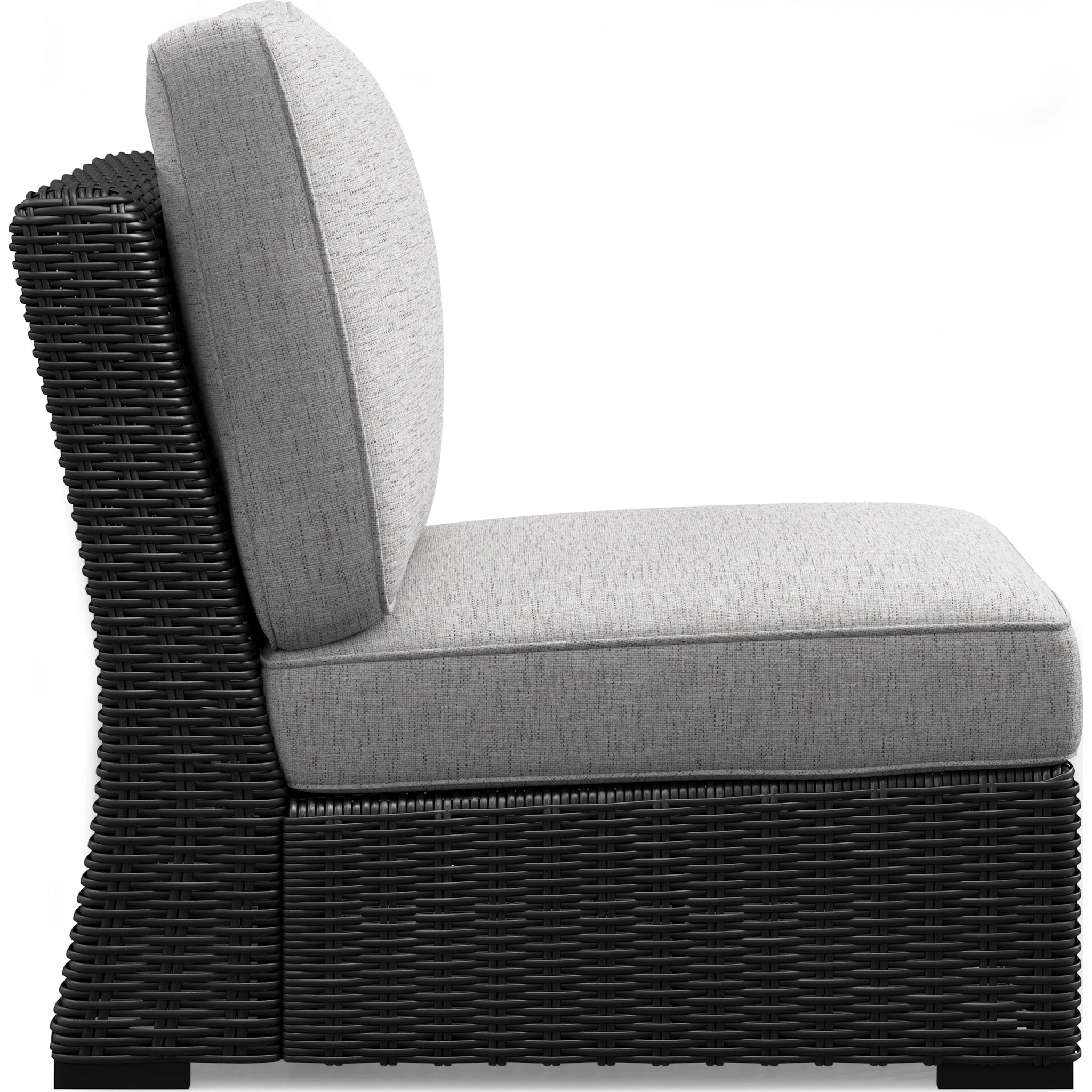 Beachcroft Outdoor Armless Chair with Cushion - Black/Light Gray - Image 5