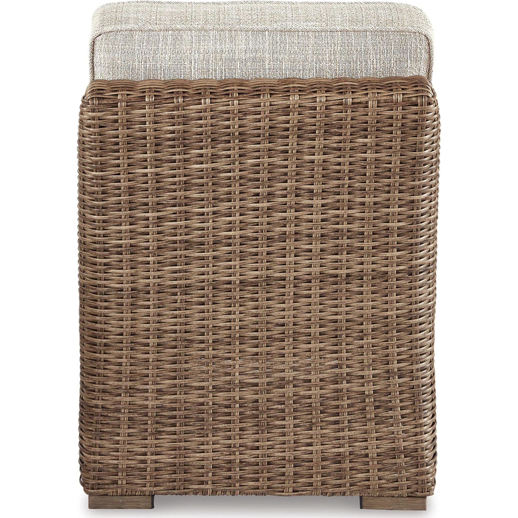 Beachcroft Outdoor Armless Chair with Cushion - White/Beige - Image 12