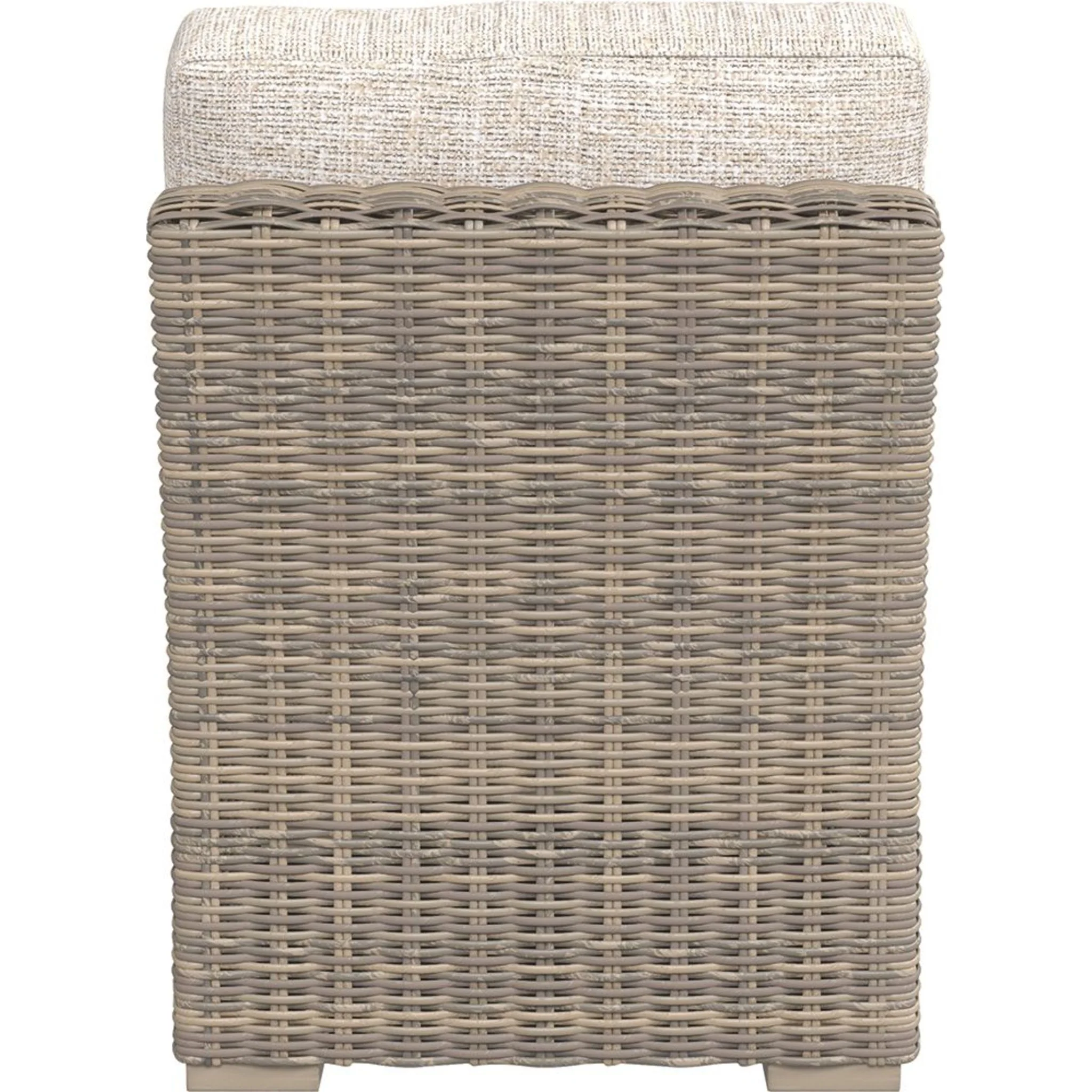 Beachcroft Outdoor Armless Chair with Cushion - White/Beige - Image 6