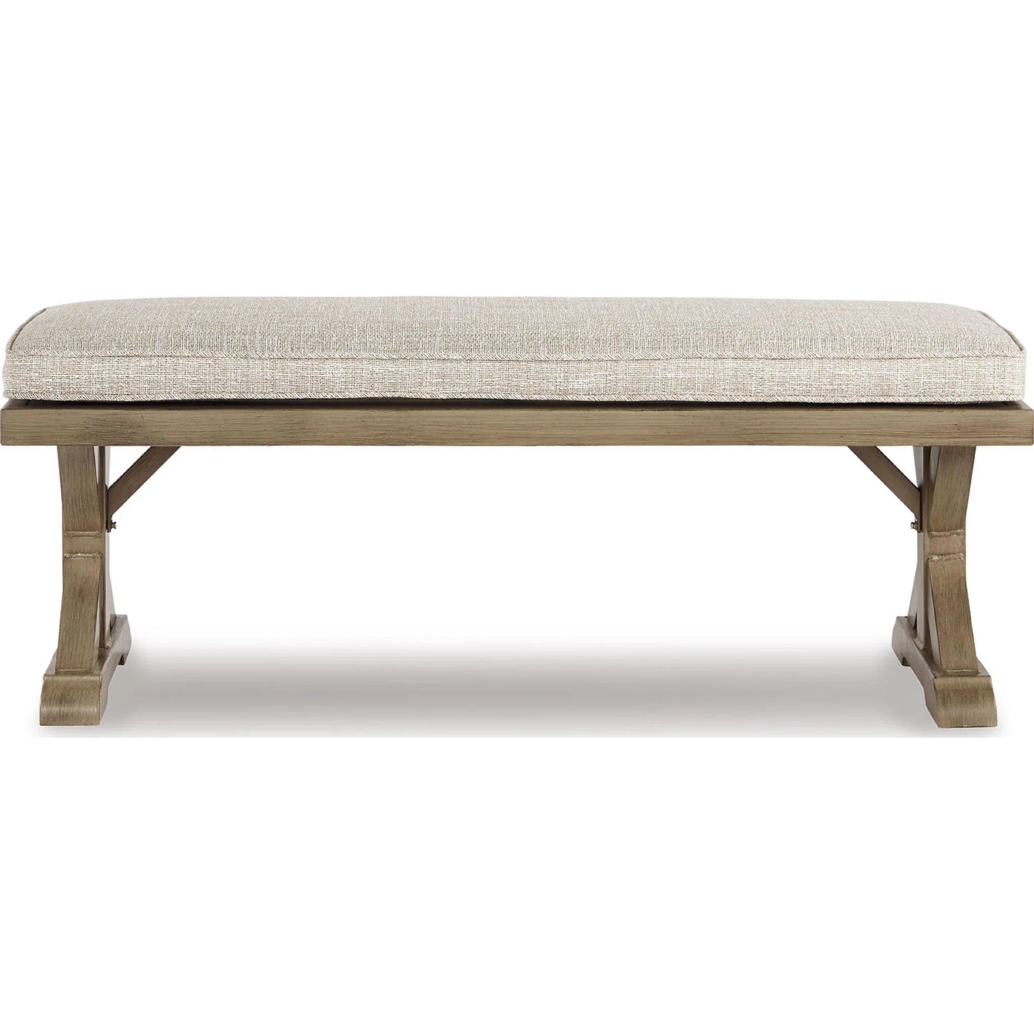 Beachcroft Outdoor Bench with Cushion - Beige - Image 13
