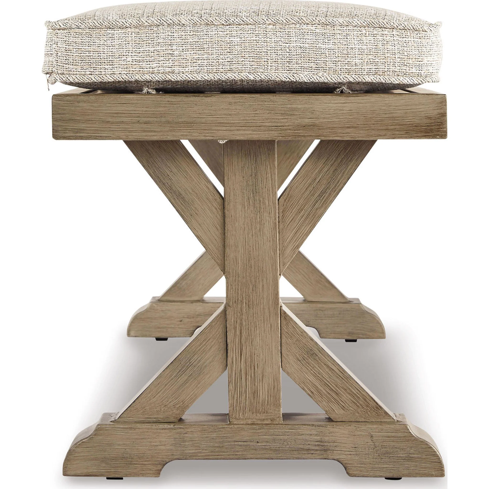 Beachcroft Outdoor Bench with Cushion - Beige - Image 14