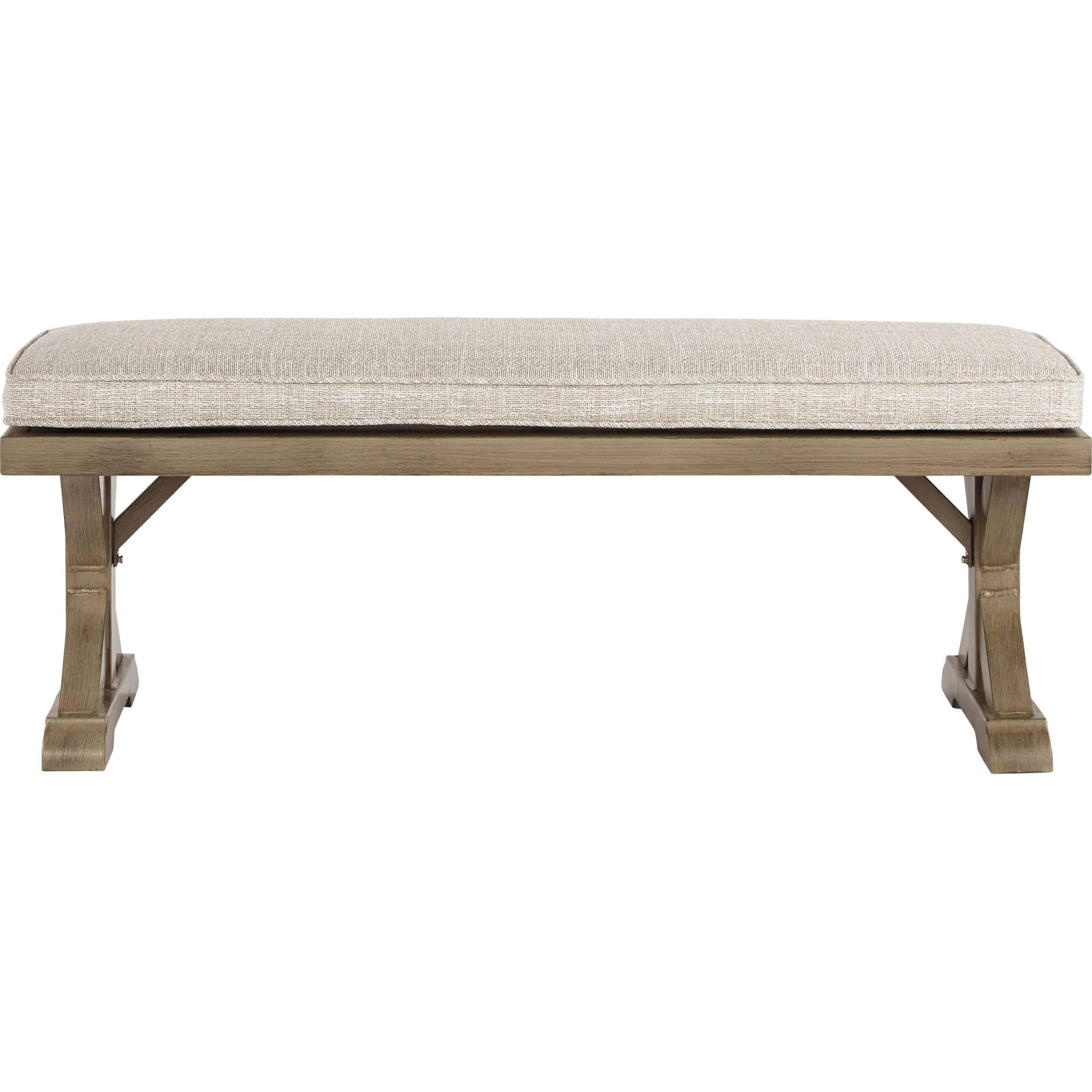 Beachcroft Outdoor Bench with Cushion - Beige - Image 3
