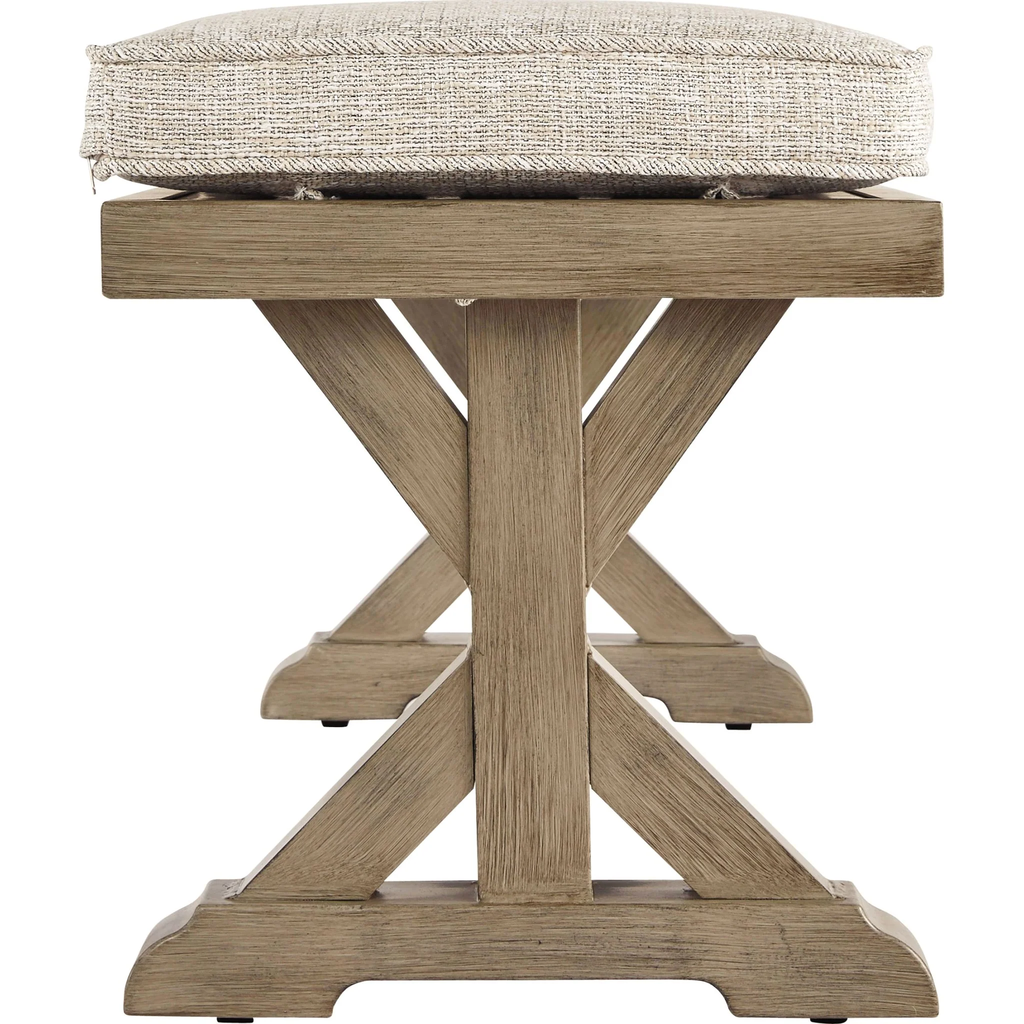Beachcroft Outdoor Bench with Cushion - Beige - Image 4