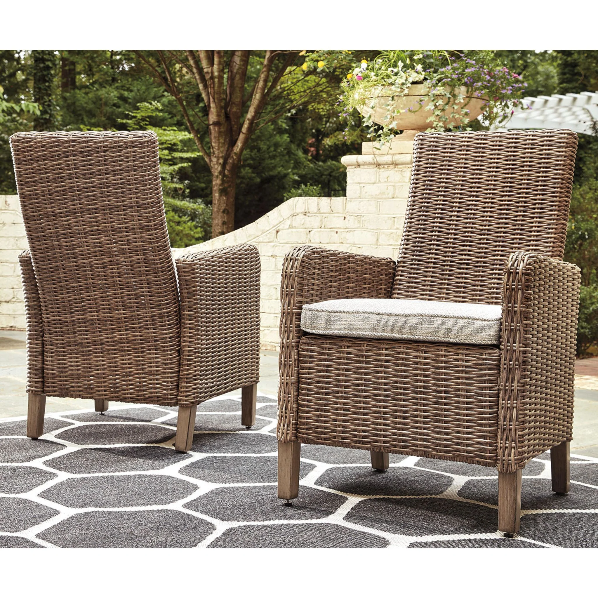 Beachcroft Outdoor Chair with Cushion (set of 2) - Beige - Image 11