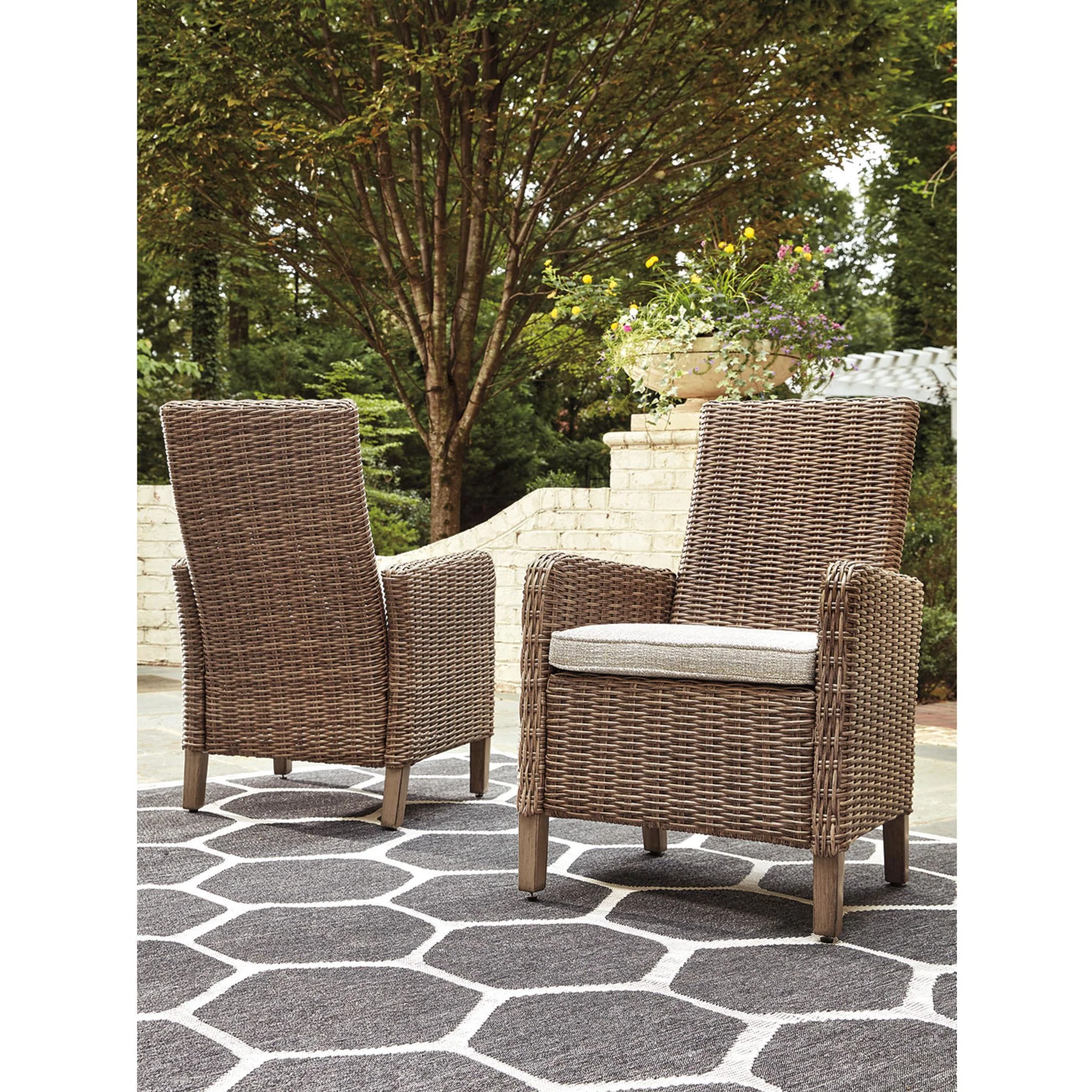 Beachcroft Outdoor Chair with Cushion (set of 2) - Beige - Image 12