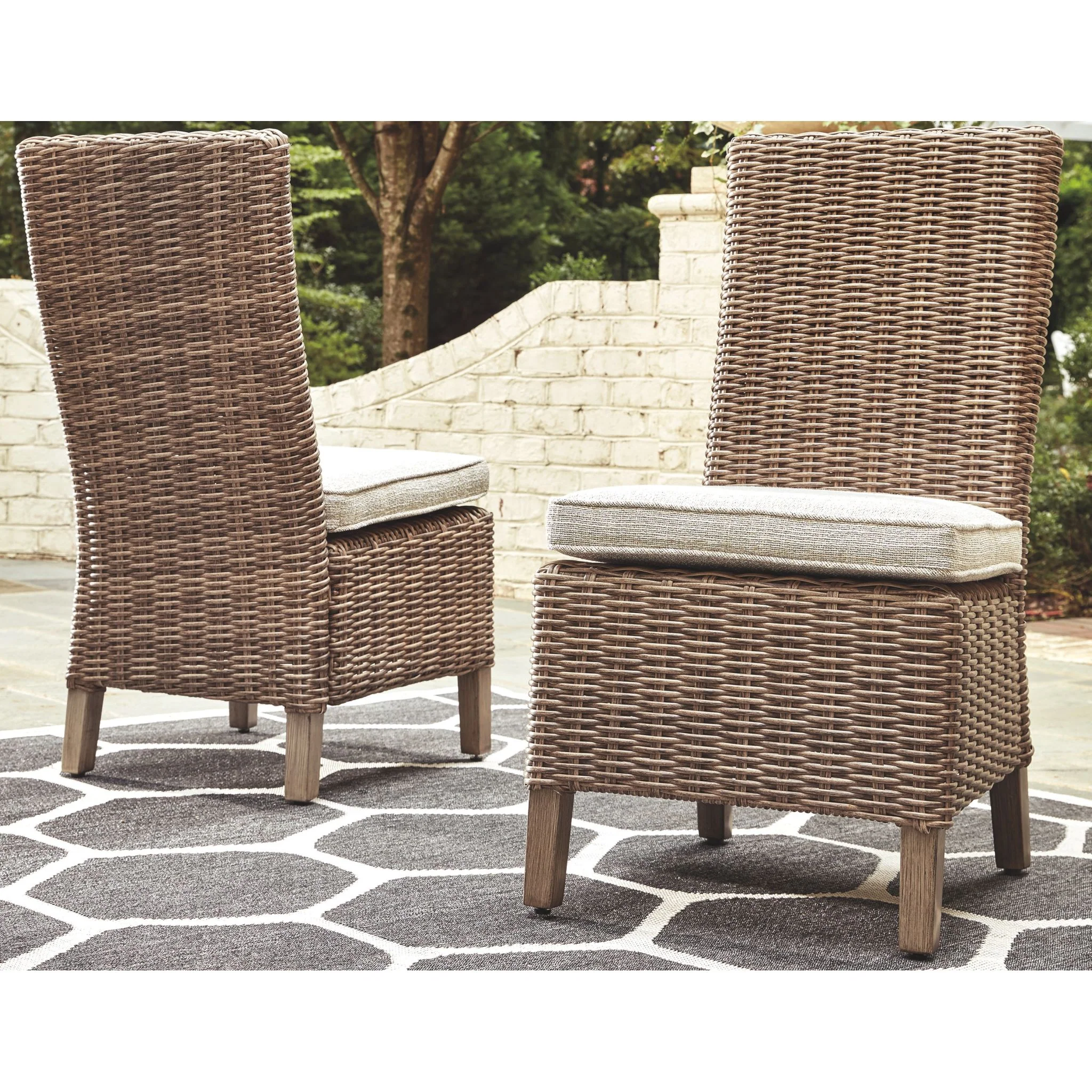Beachcroft Outdoor Chair with Cushion (set of 2) - Beige - Image 2