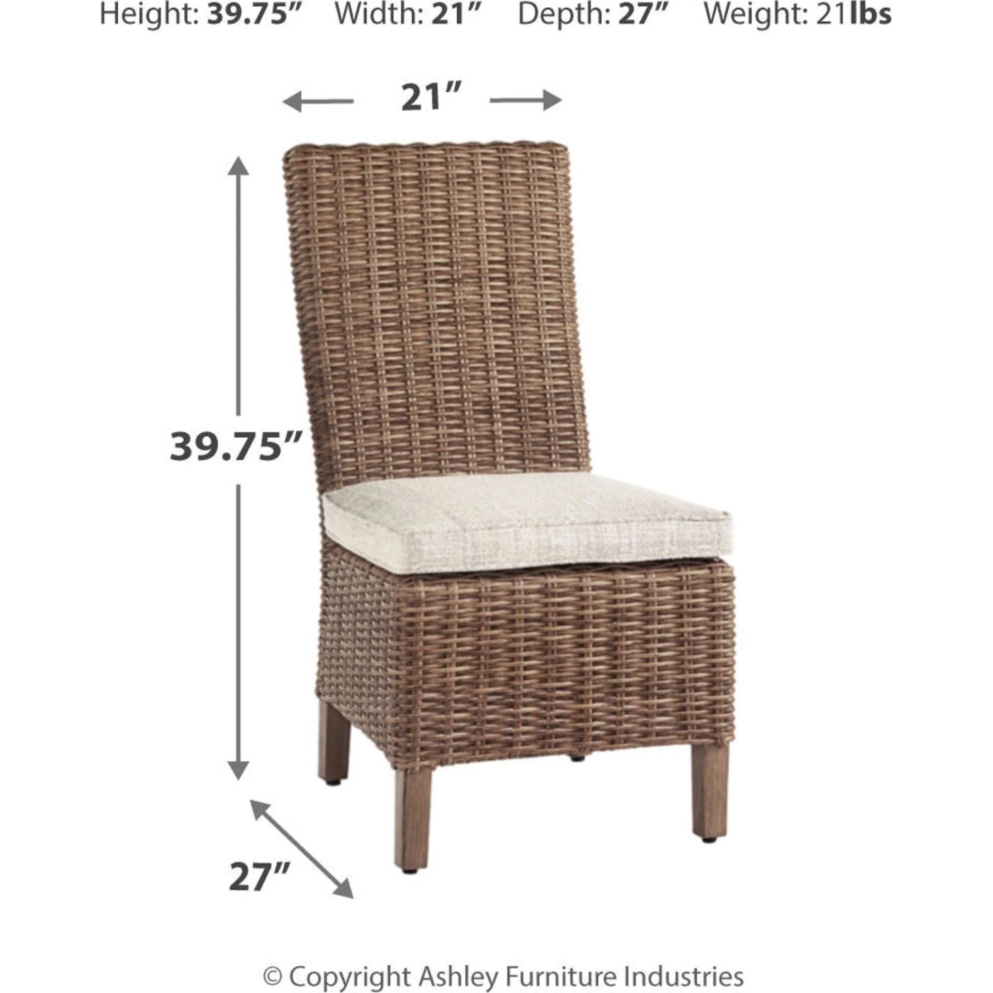 Beachcroft Outdoor Chair with Cushion (set of 2) - Beige - Image 20