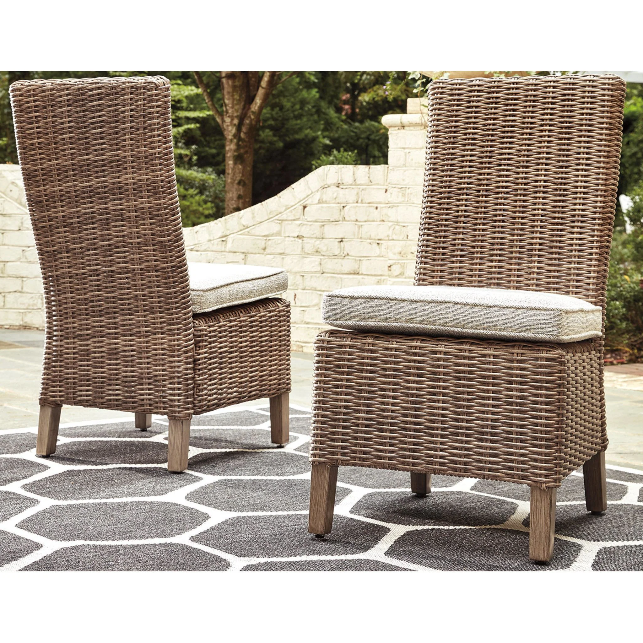 Beachcroft Outdoor Chair with Cushion (set of 2) - Beige - Image 21