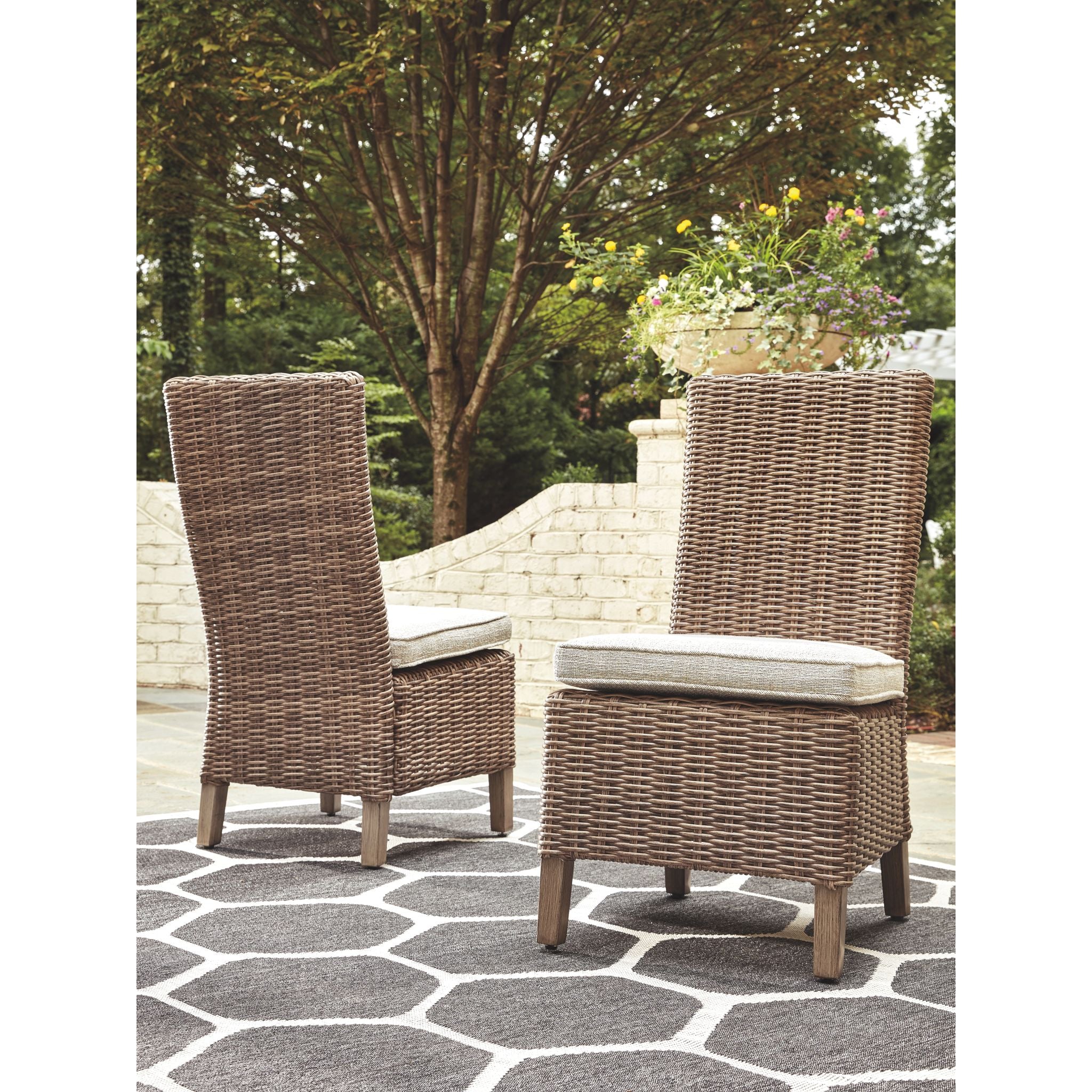 Beachcroft Outdoor Chair with Cushion (set of 2) - Beige - Image 5