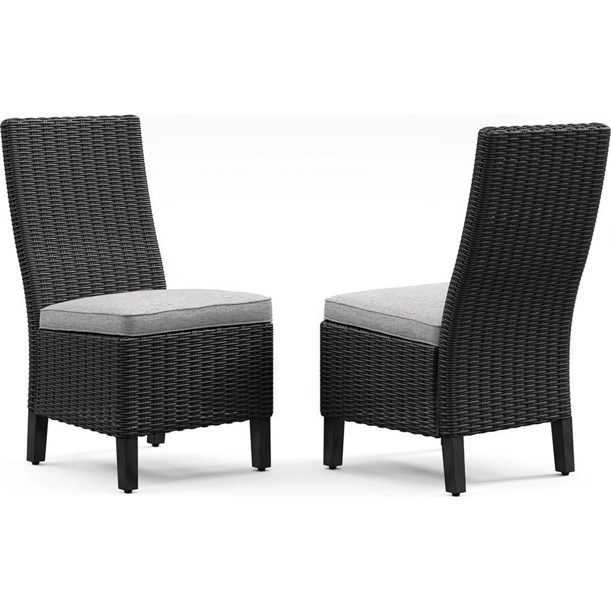 Beachcroft Outdoor Chair with Cushion (set of 2) - Black/Light Gray - Image 7