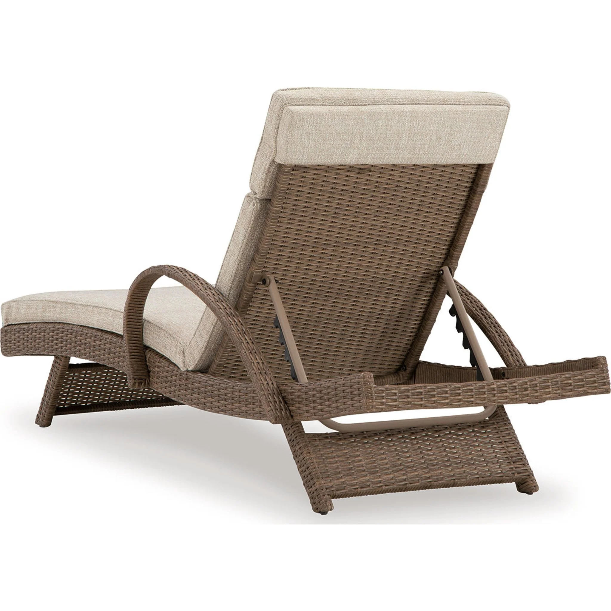 Beachcroft Outdoor Chaise Lounge with Cushion - Beige - Image 4