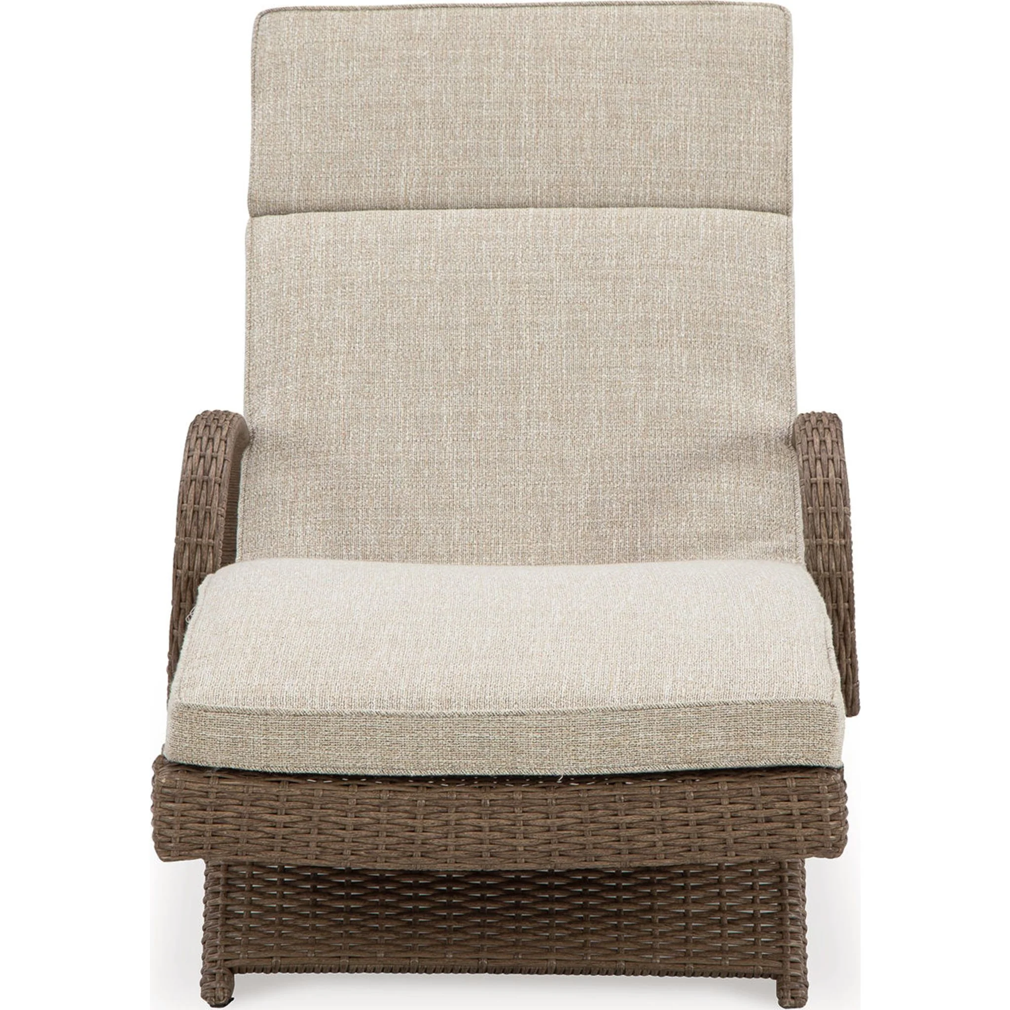 Beachcroft Outdoor Chaise Lounge with Cushion - Beige - Image 6