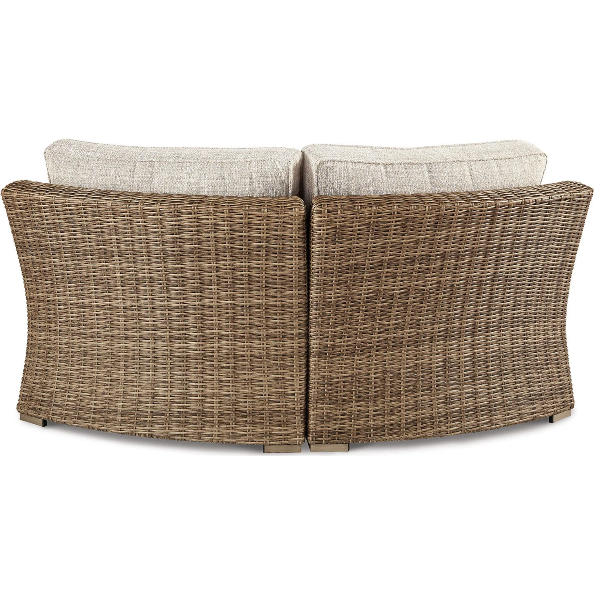 Beachcroft Outdoor Corner Chair with Cushion - White/Beige - Image 10