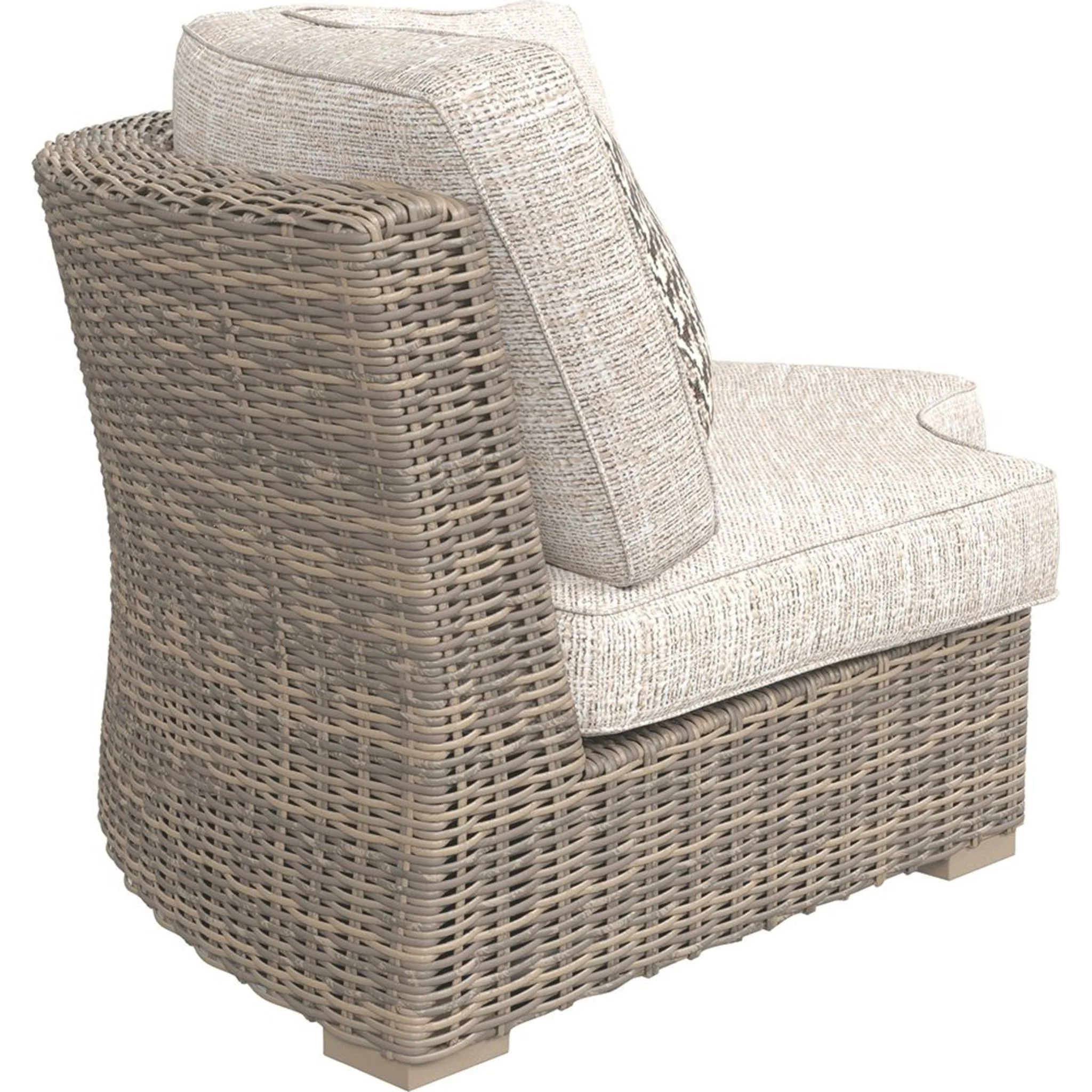 Beachcroft Outdoor Corner Chair with Cushion - White/Beige - Image 5