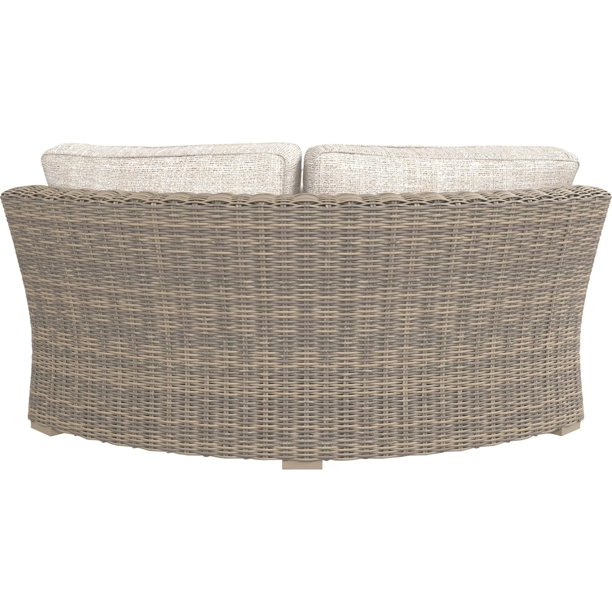 Beachcroft Outdoor Corner Chair with Cushion - White/Beige - Image 6
