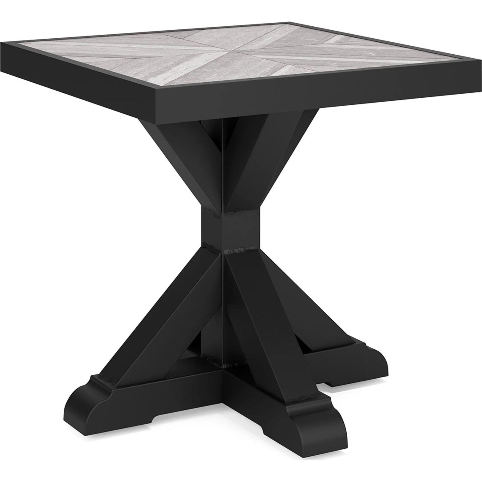 Beachcroft Outdoor End Table - Black/Light Gray - Image 5