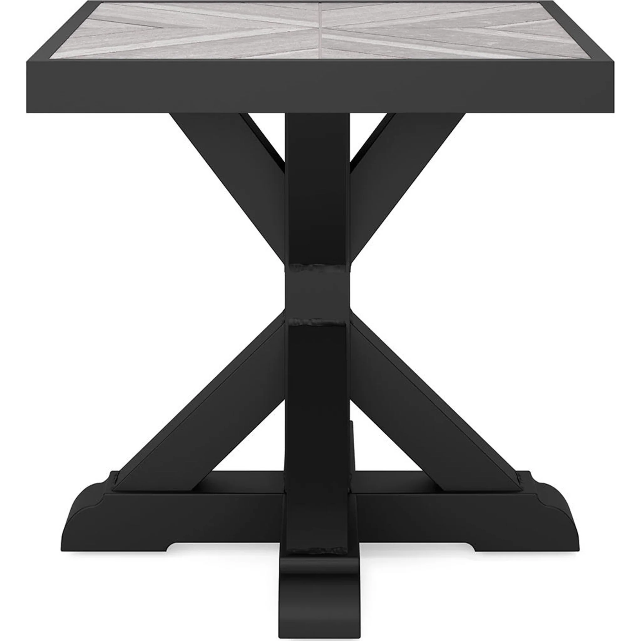 Beachcroft Outdoor End Table - Black/Light Gray - Image 6
