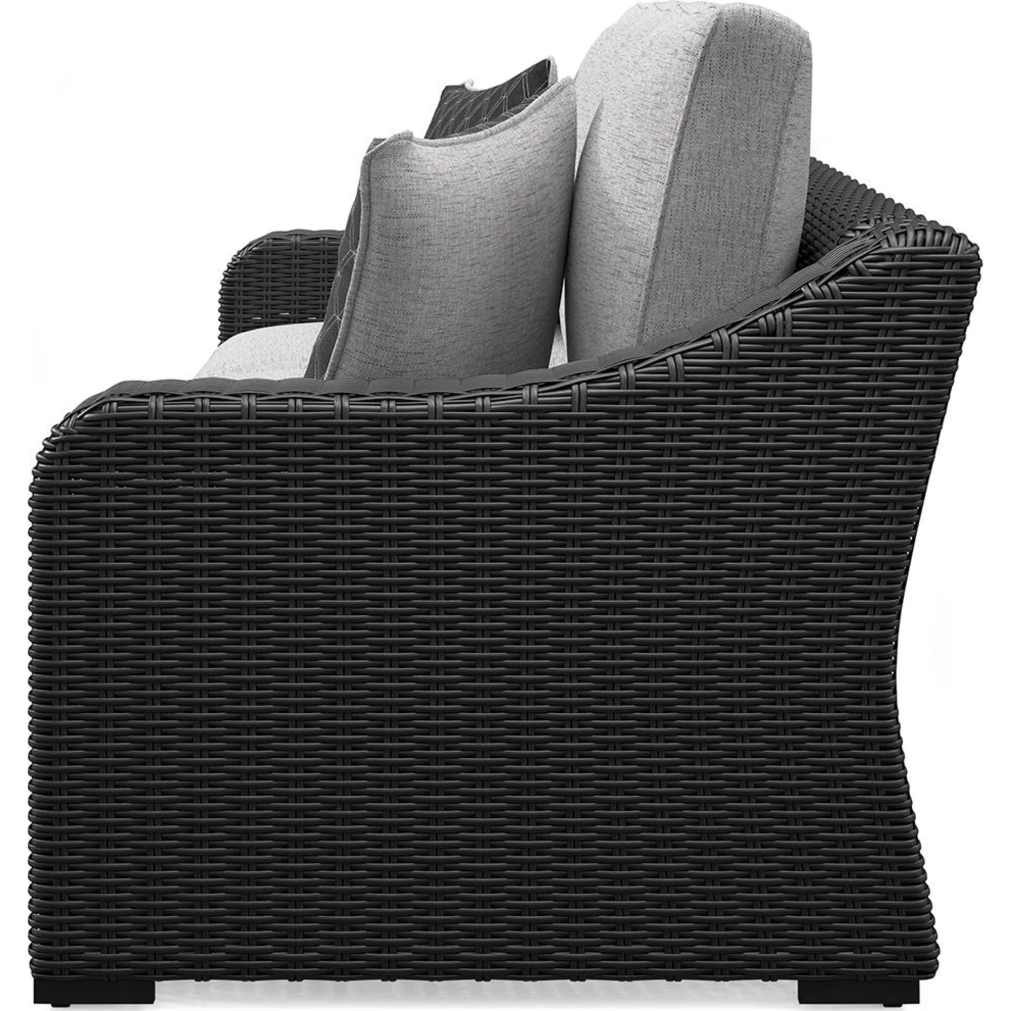 Beachcroft Outdoor Sofa with Cushion - Black/Light Gray - Image 8
