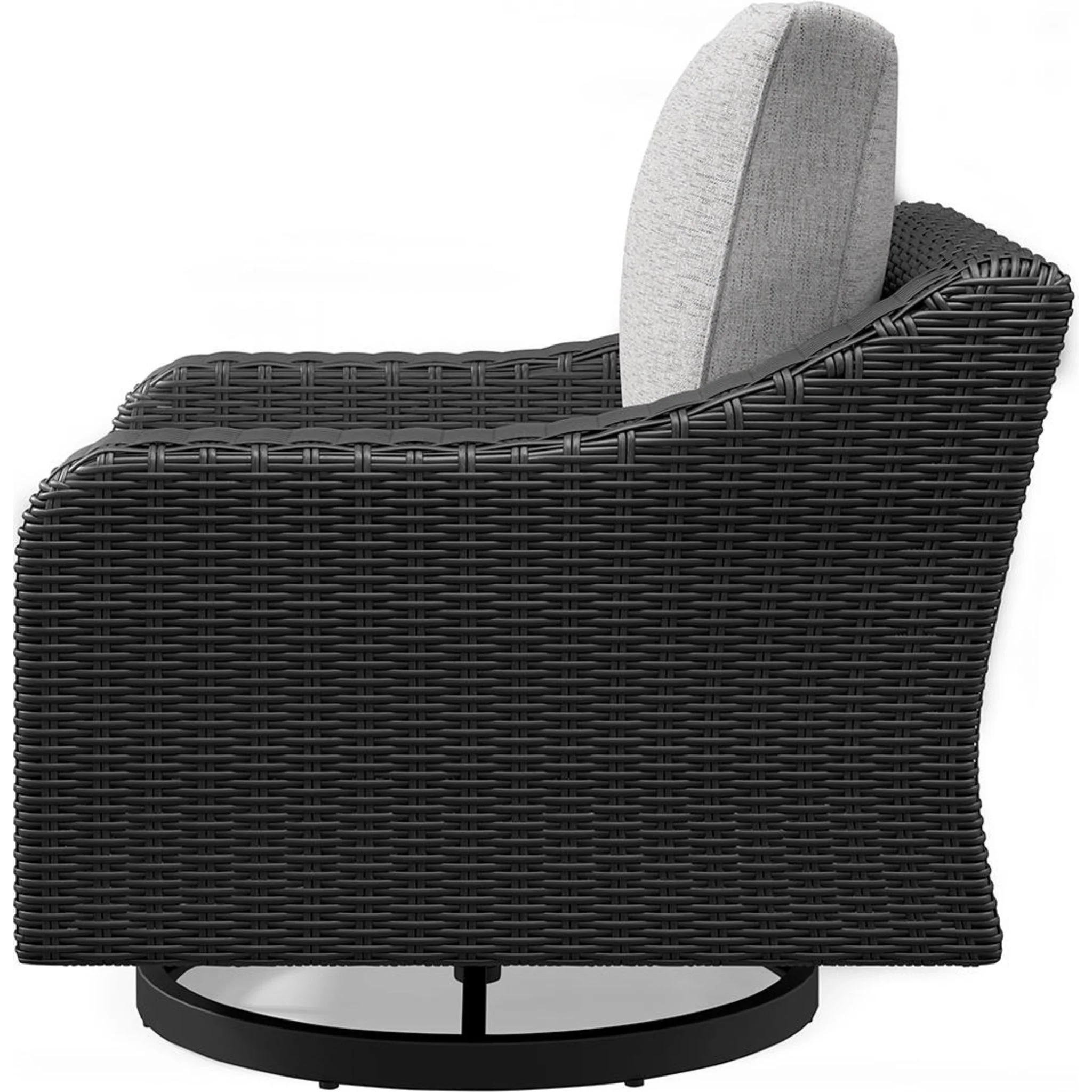 Beachcroft Outdoor Swivel Lounge Chair with Cushion - Black/Light Gray - Image 49