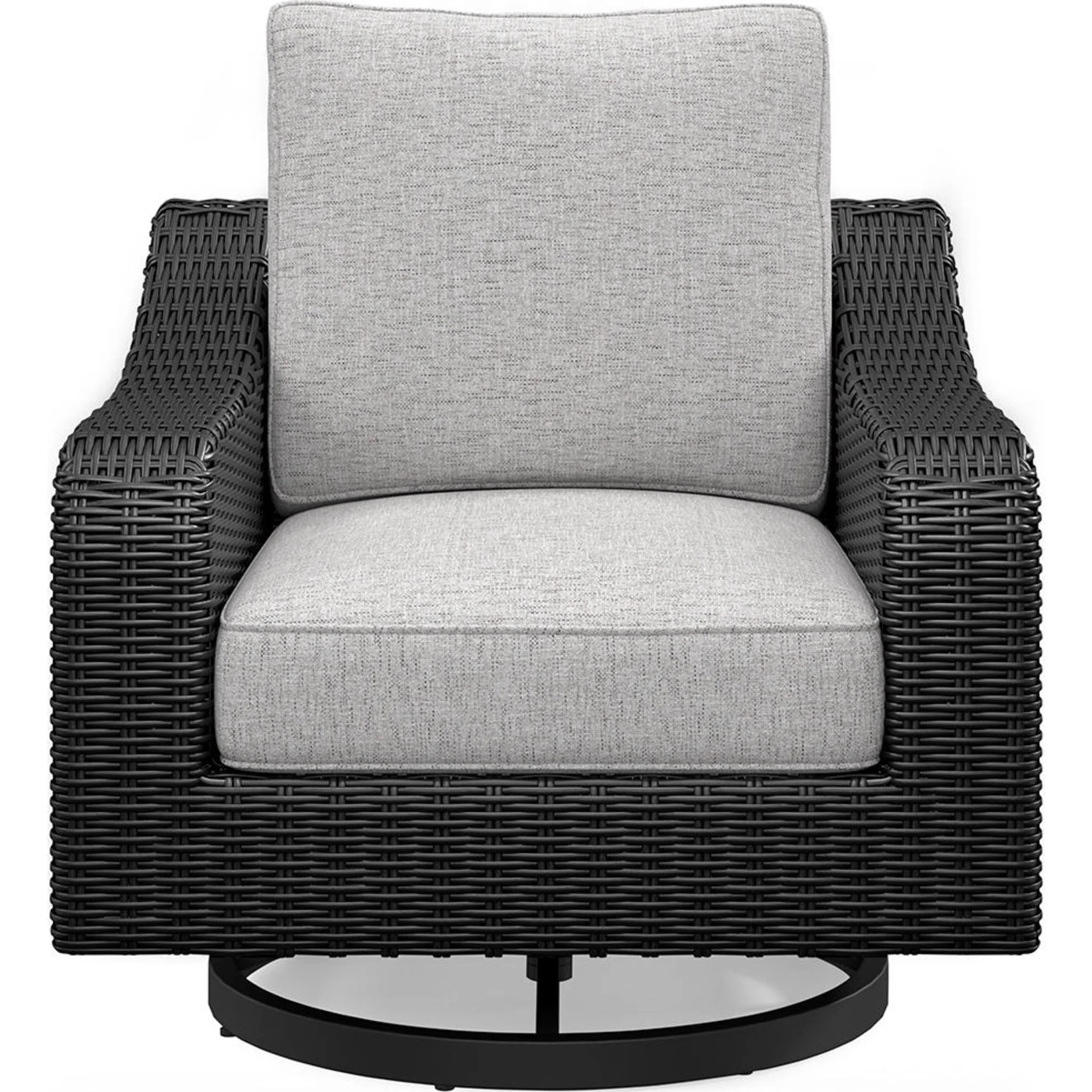 Beachcroft Outdoor Swivel Lounge Chair with Cushion - Black/Light Gray - Image 55