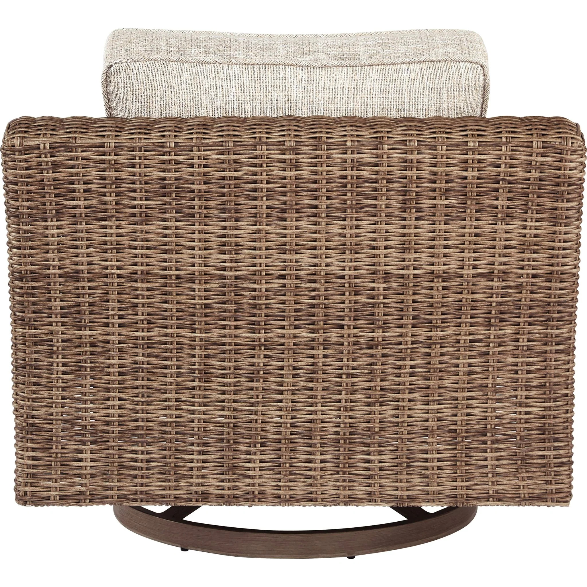 Beachcroft Outdoor Swivel Lounge Chair with Cushion - White/Beige - Image 5