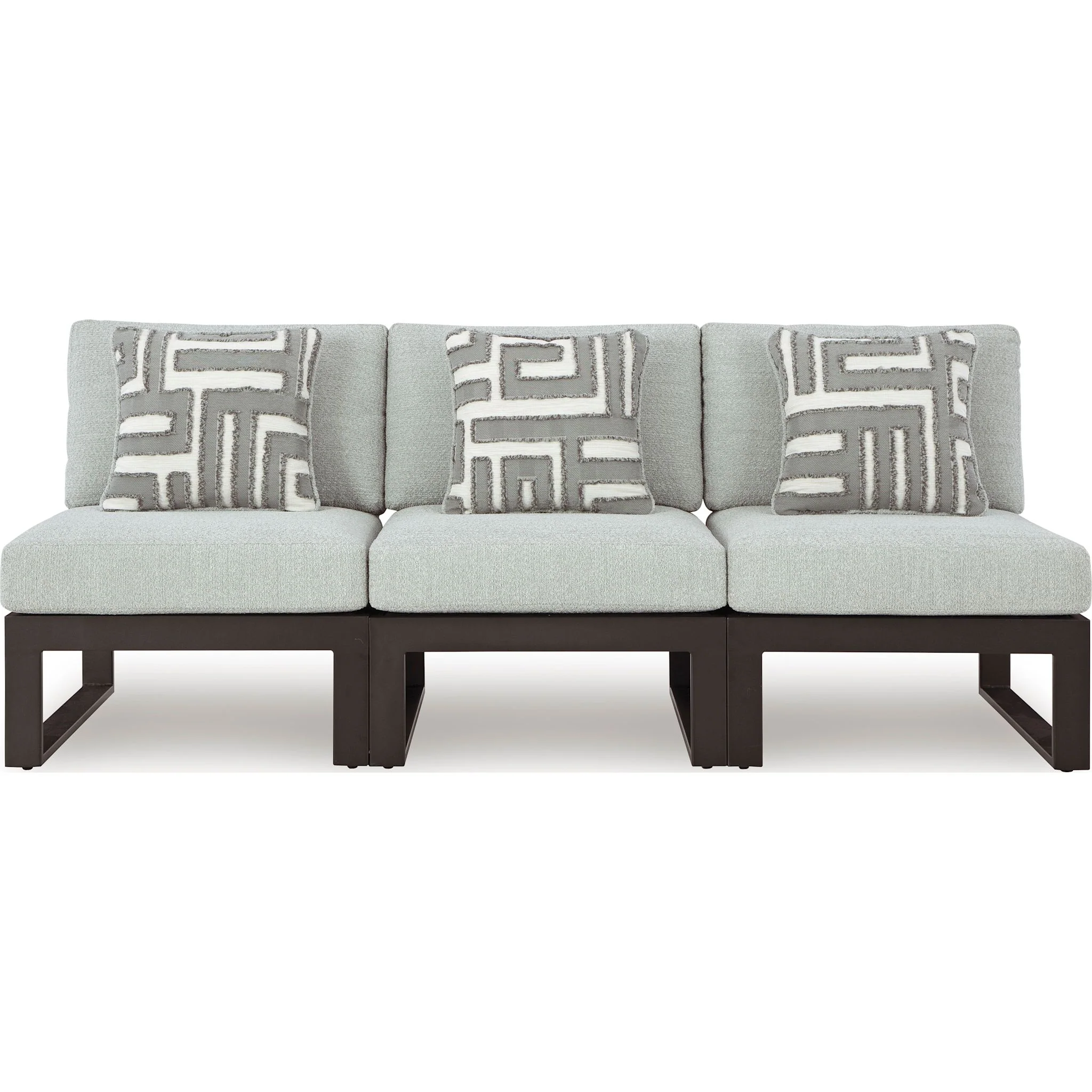Beachloft 3 Piece Outdoor Modular Seating - Black/Gray