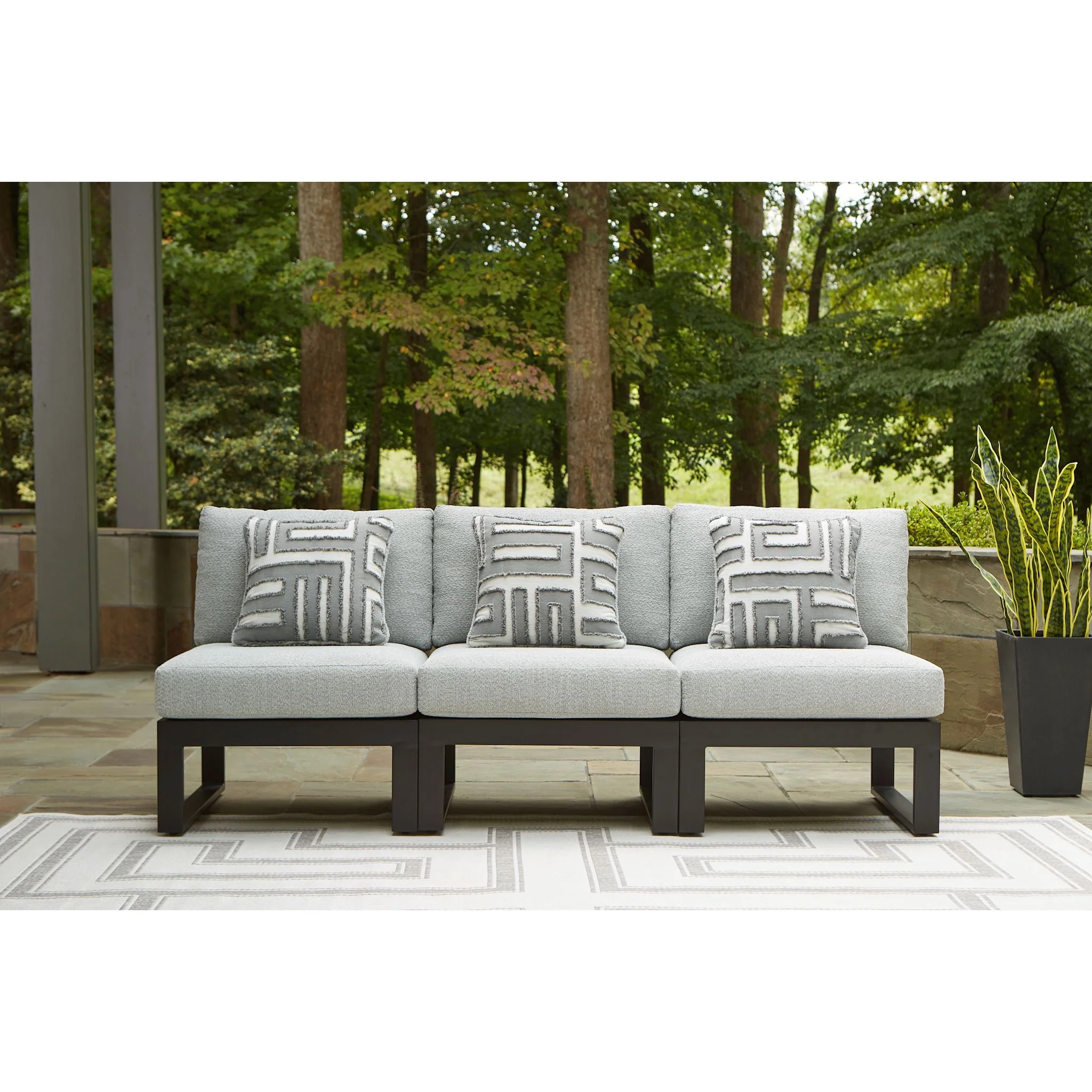 Beachloft 3 Piece Outdoor Modular Seating - Black/Gray - Image 2