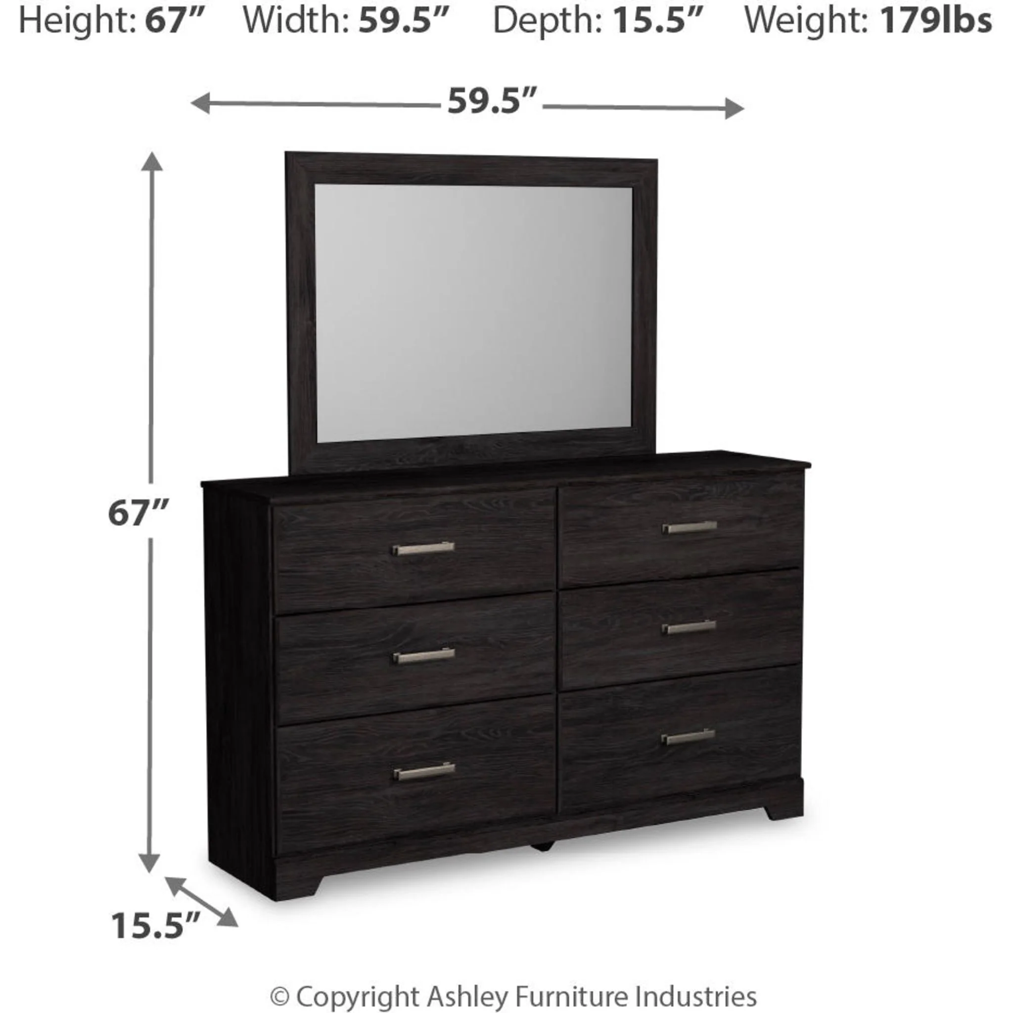 Belachime Dresser and Mirror - Black - Image 16