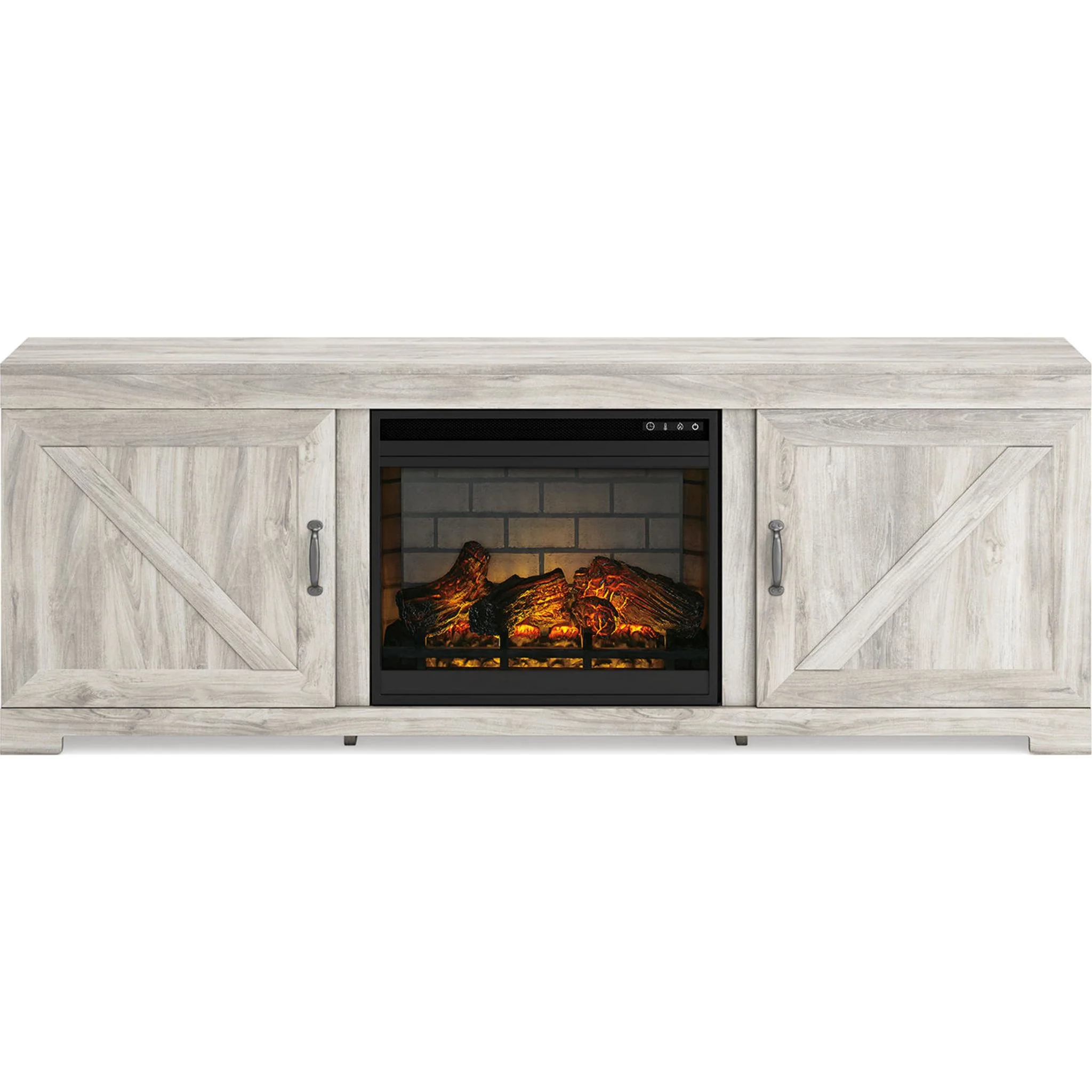 Bellaby TV Stand with Fireplace - Whitewash - Image 2