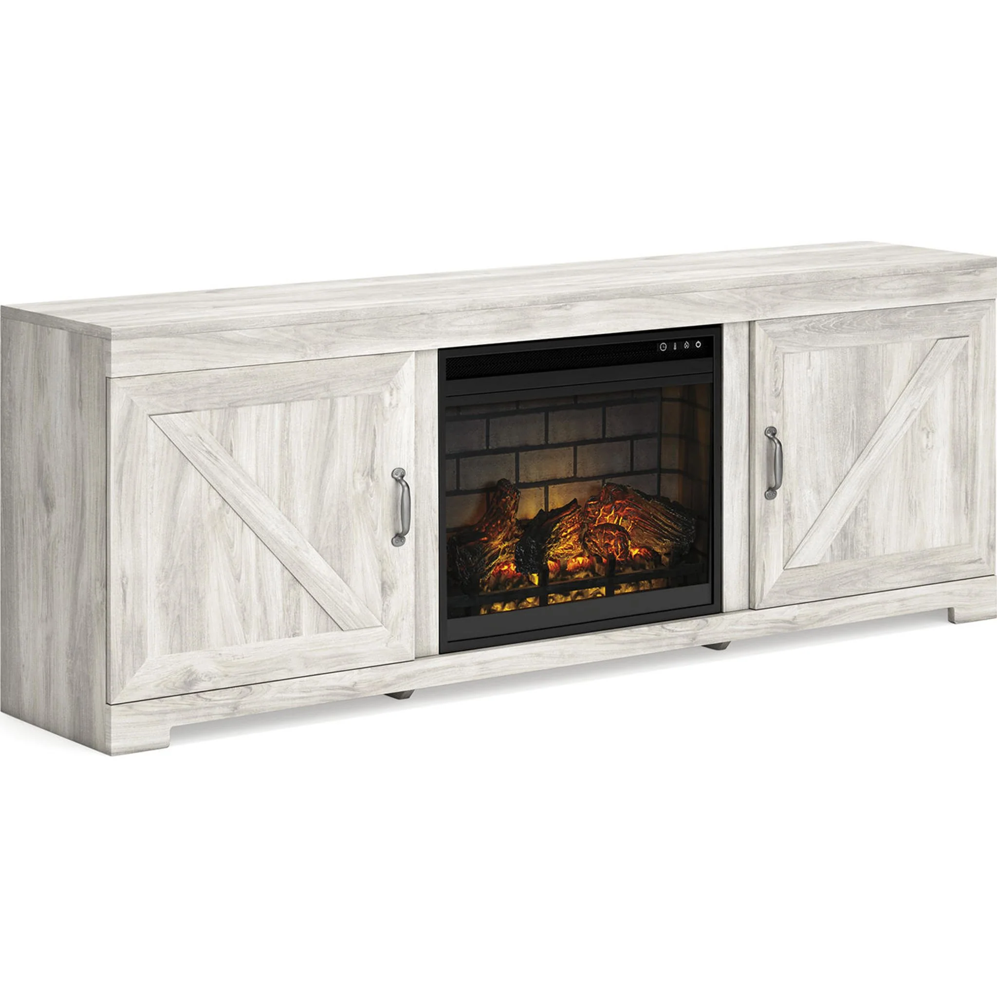 Bellaby TV Stand with Fireplace - Whitewash - Image 4