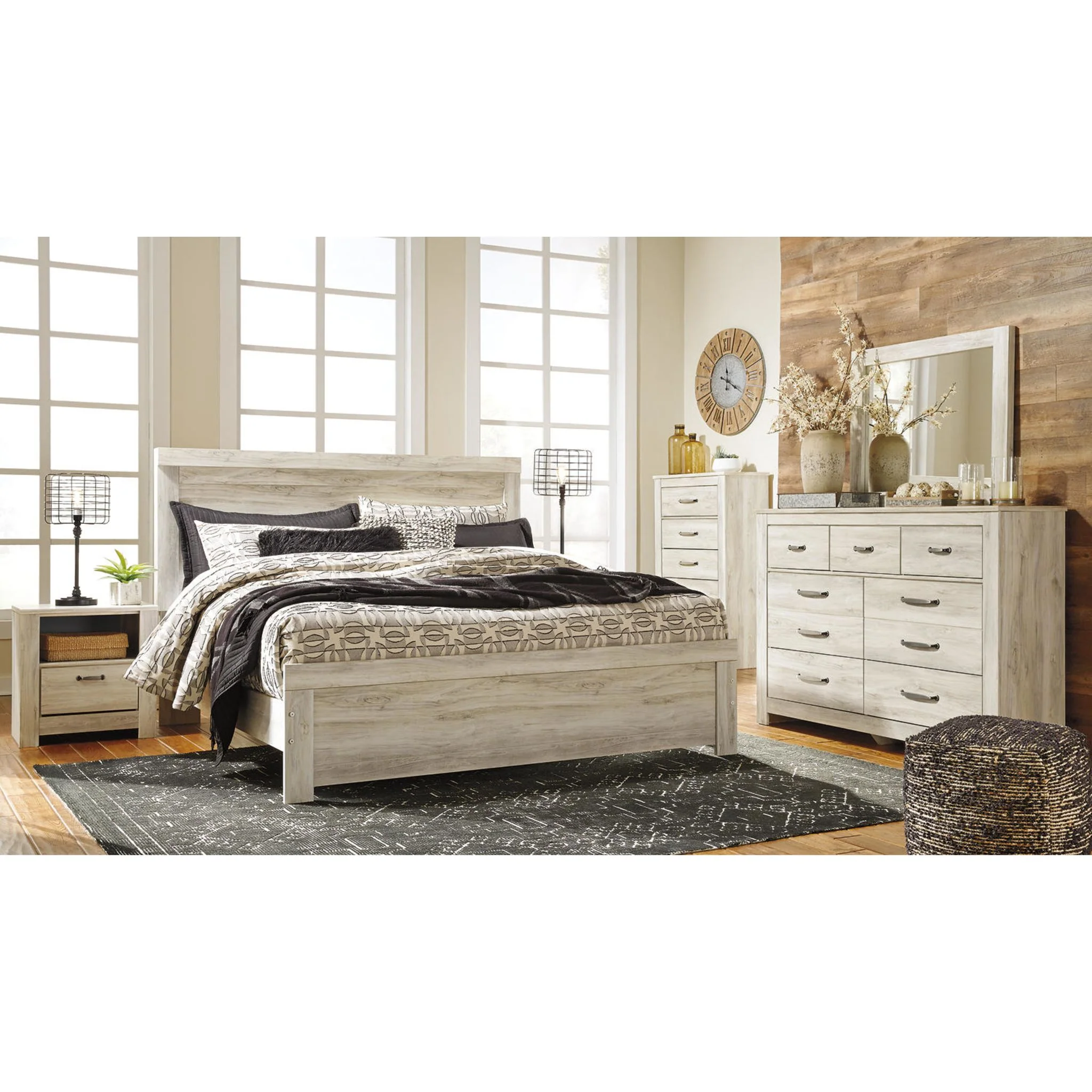 Bellaby 5 Piece King Panel Bedroom - Whitewash - Image 13