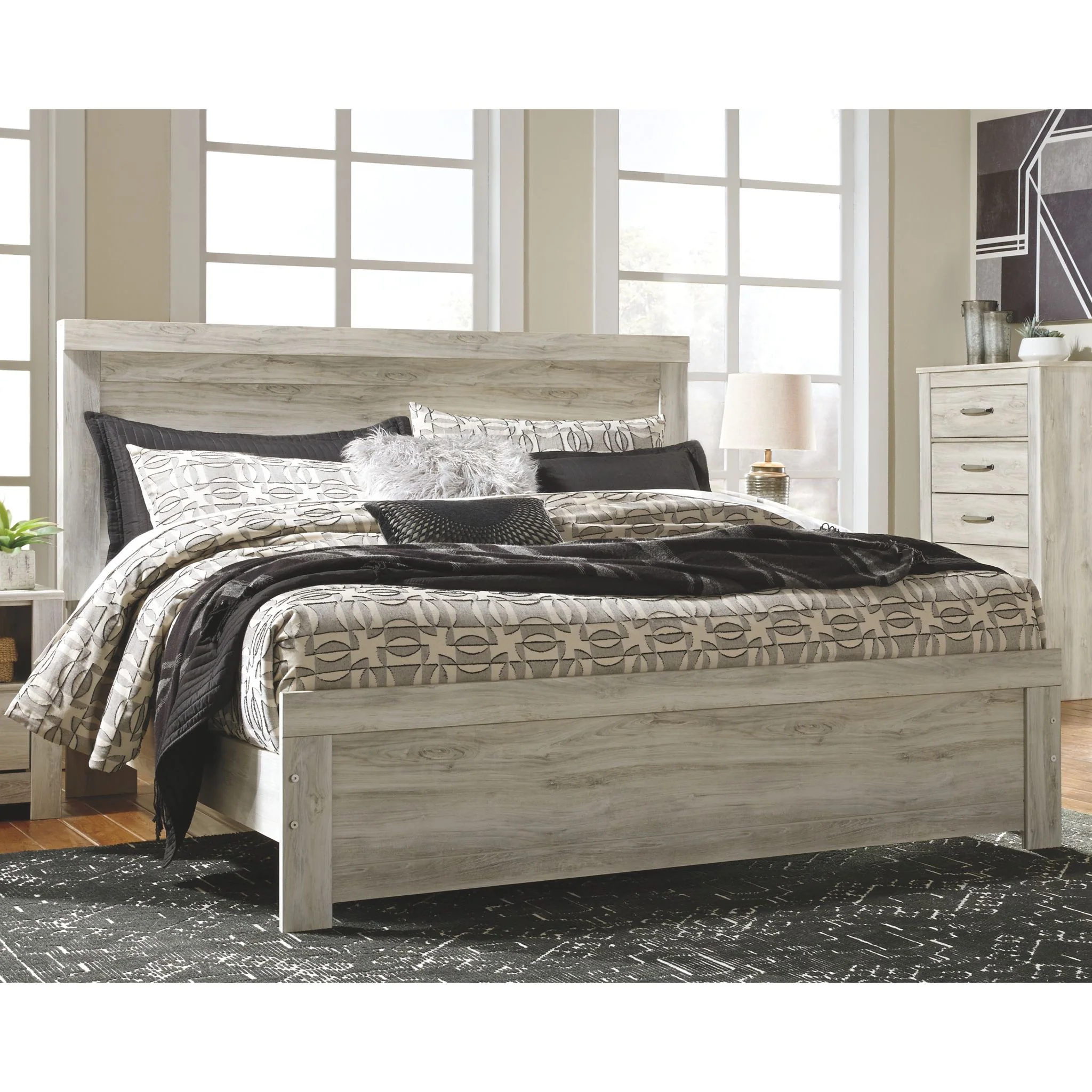 Bellaby 5 Piece King Panel Bedroom - Whitewash - Image 6