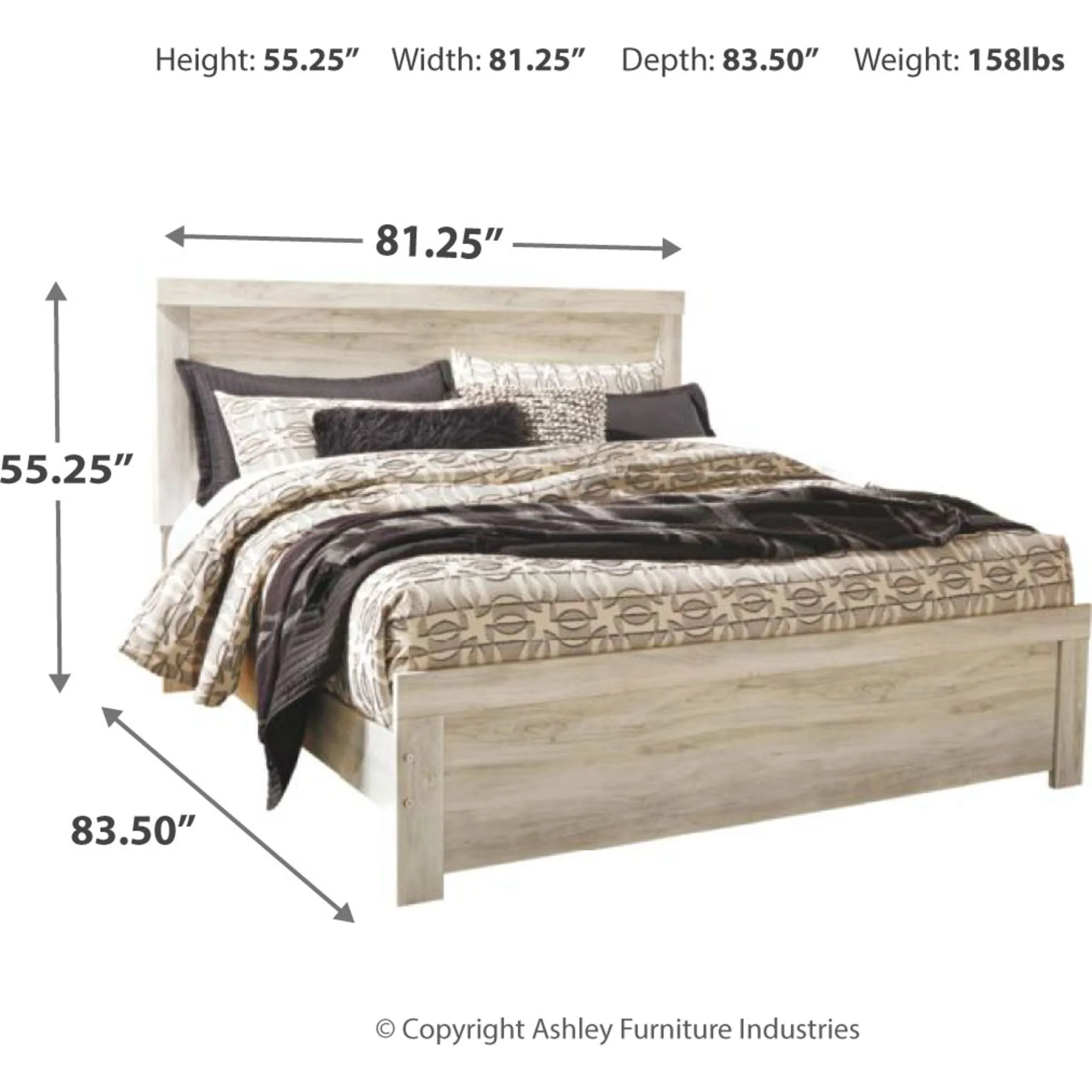 Bellaby 5 Piece King Panel Bedroom - Whitewash - Image 8