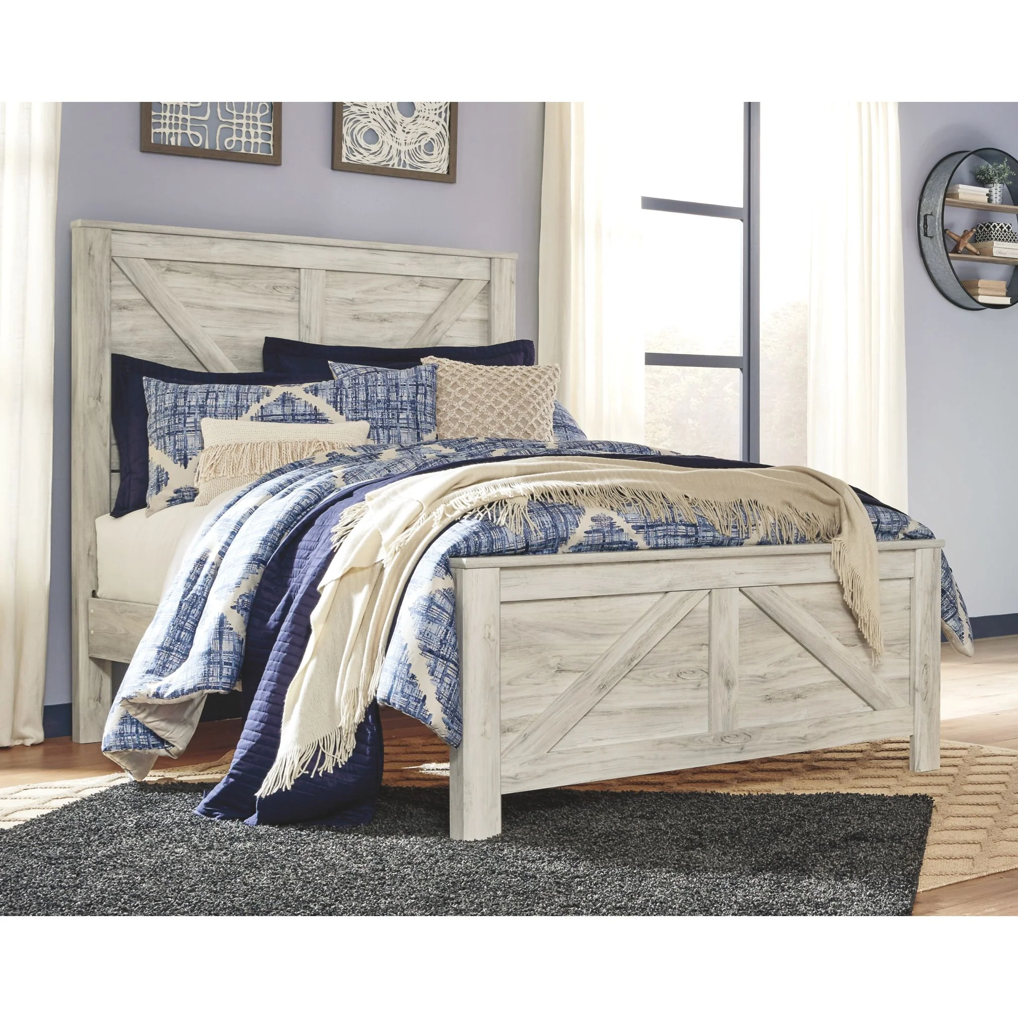 Bellaby 5 Piece Queen Panel Bedroom - White Wash - Image 4