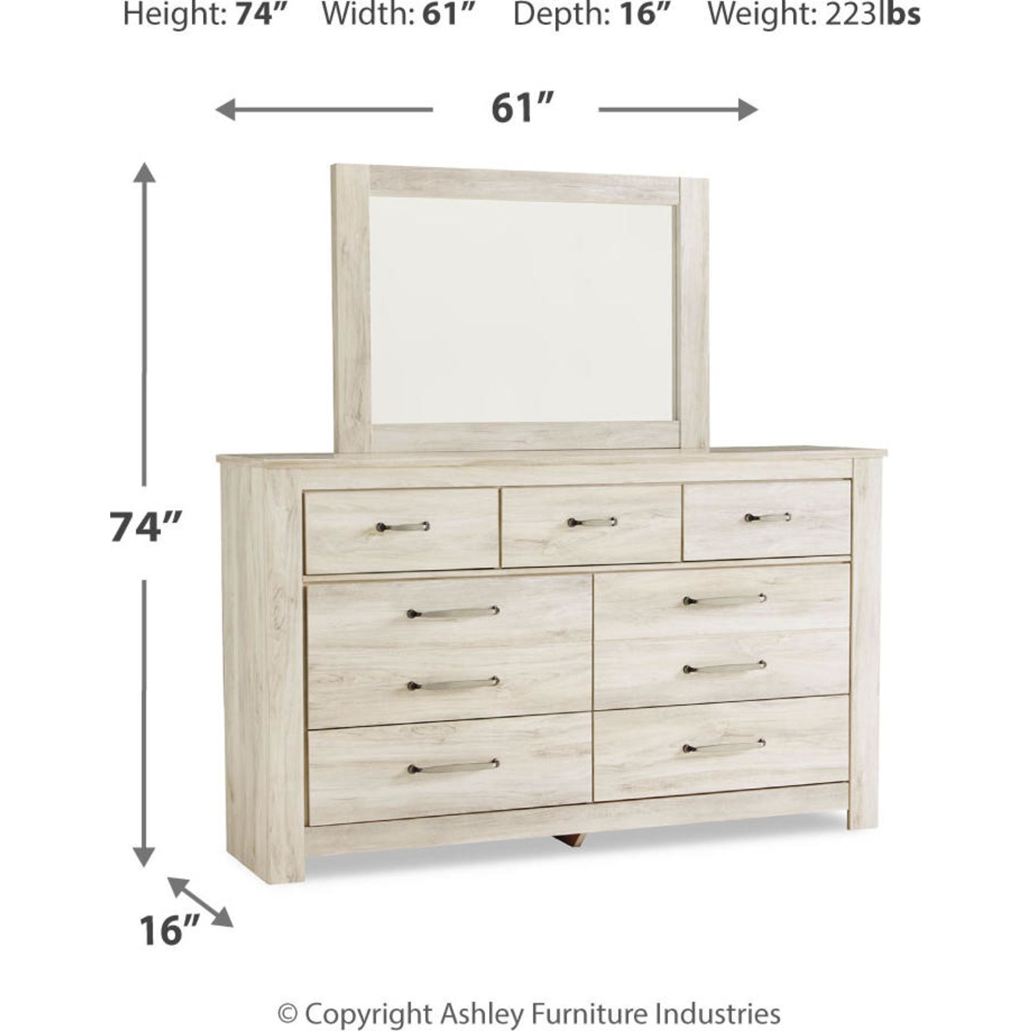 Bellaby 6 Piece King Storage Bedroom - Whitewash - Image 2