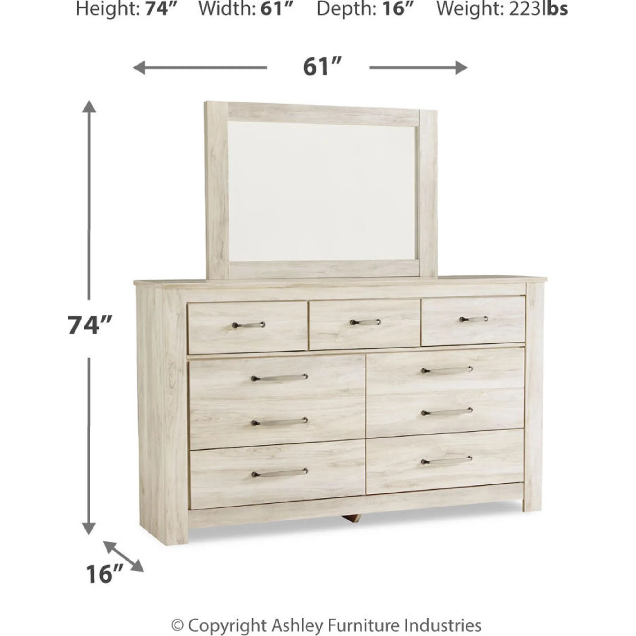 Bellaby 6 Piece Queen Storage Bedroom - Whitewash - Image 6